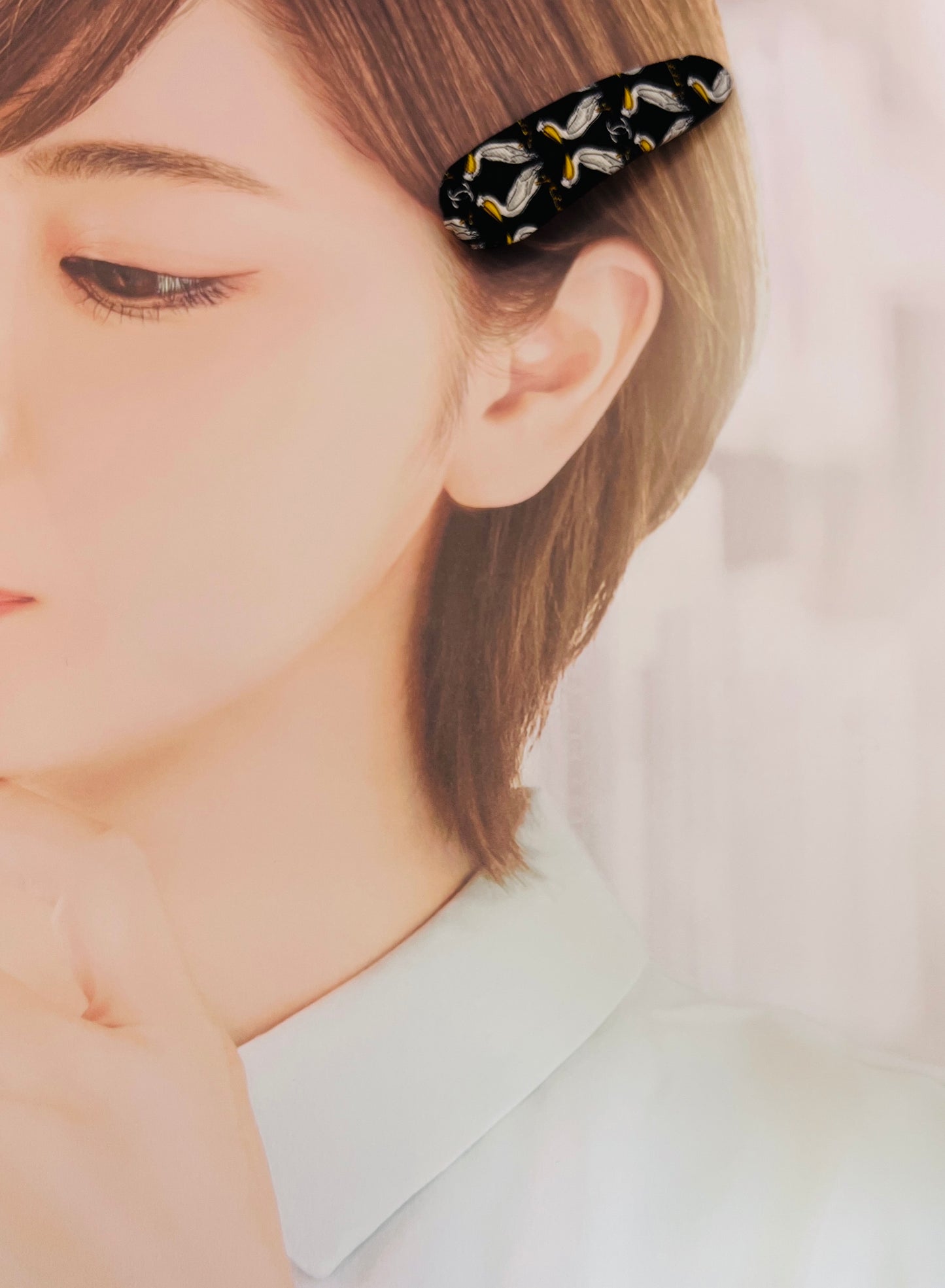 CC- Windsor Navy & Kelly Green CC monogram- CC031 - Korean girl style side clip