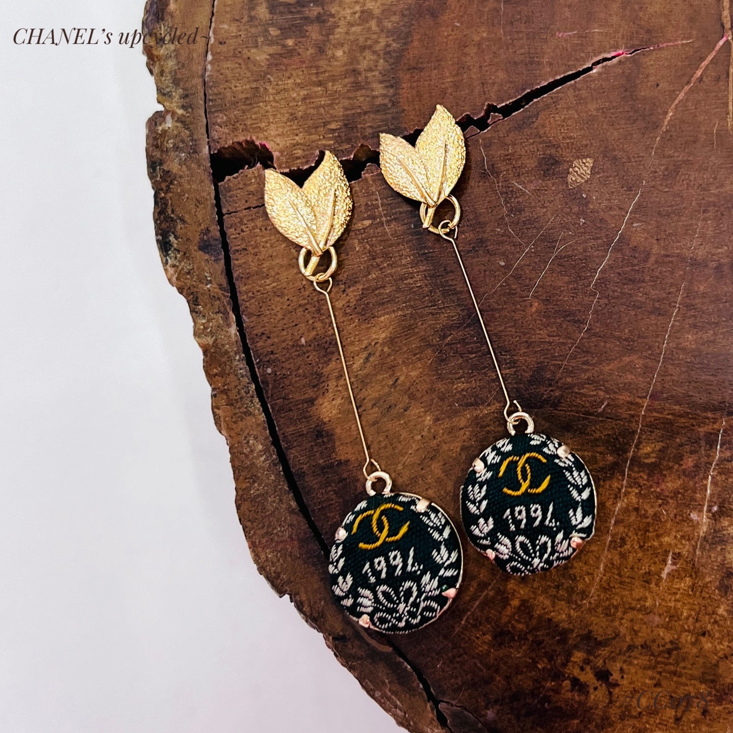 CC- Hunter Green 1994 vintage- CC078- earrings