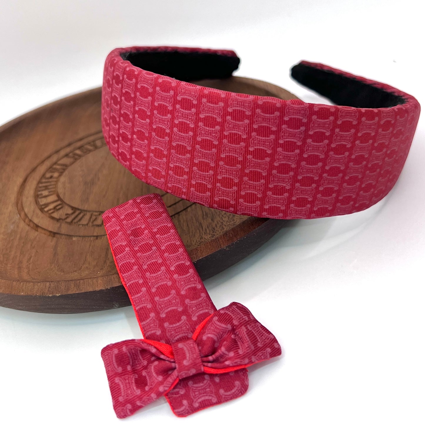 C-C burgundy classic monogram headband