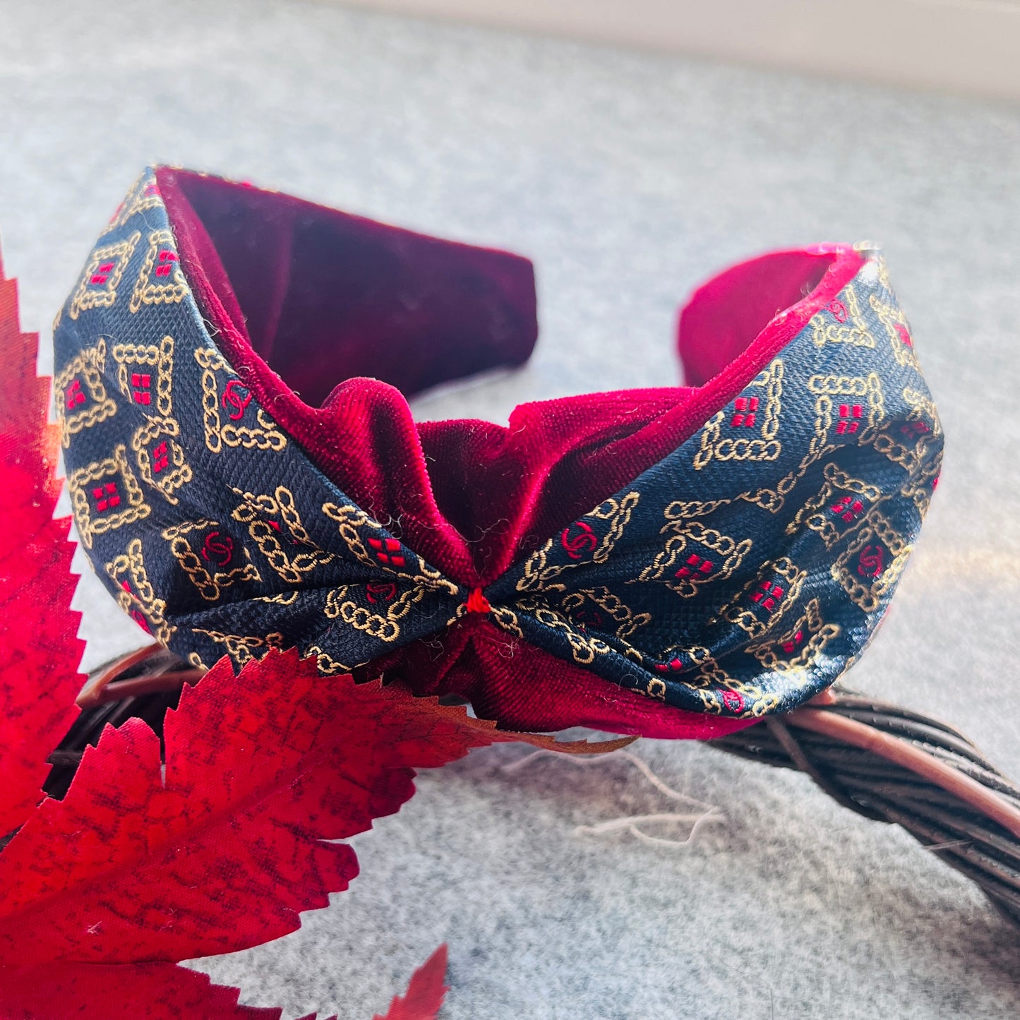 CC- royal blue & ruby - CC091- winter Headband