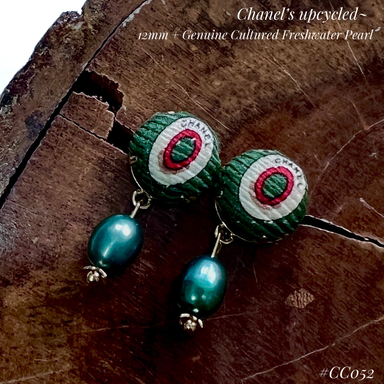 CC- palm green & swim ring - CC052- earring