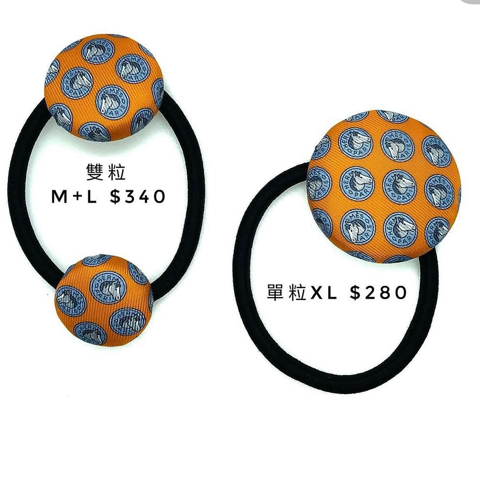 H-H most signature pattern in orange- H0039- clips & hairband
