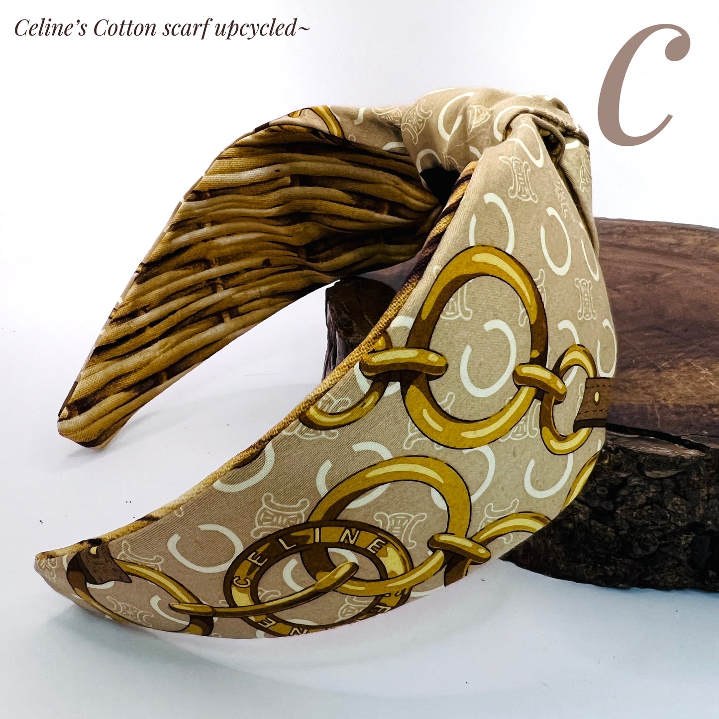 C-C beige classic monogram headband
