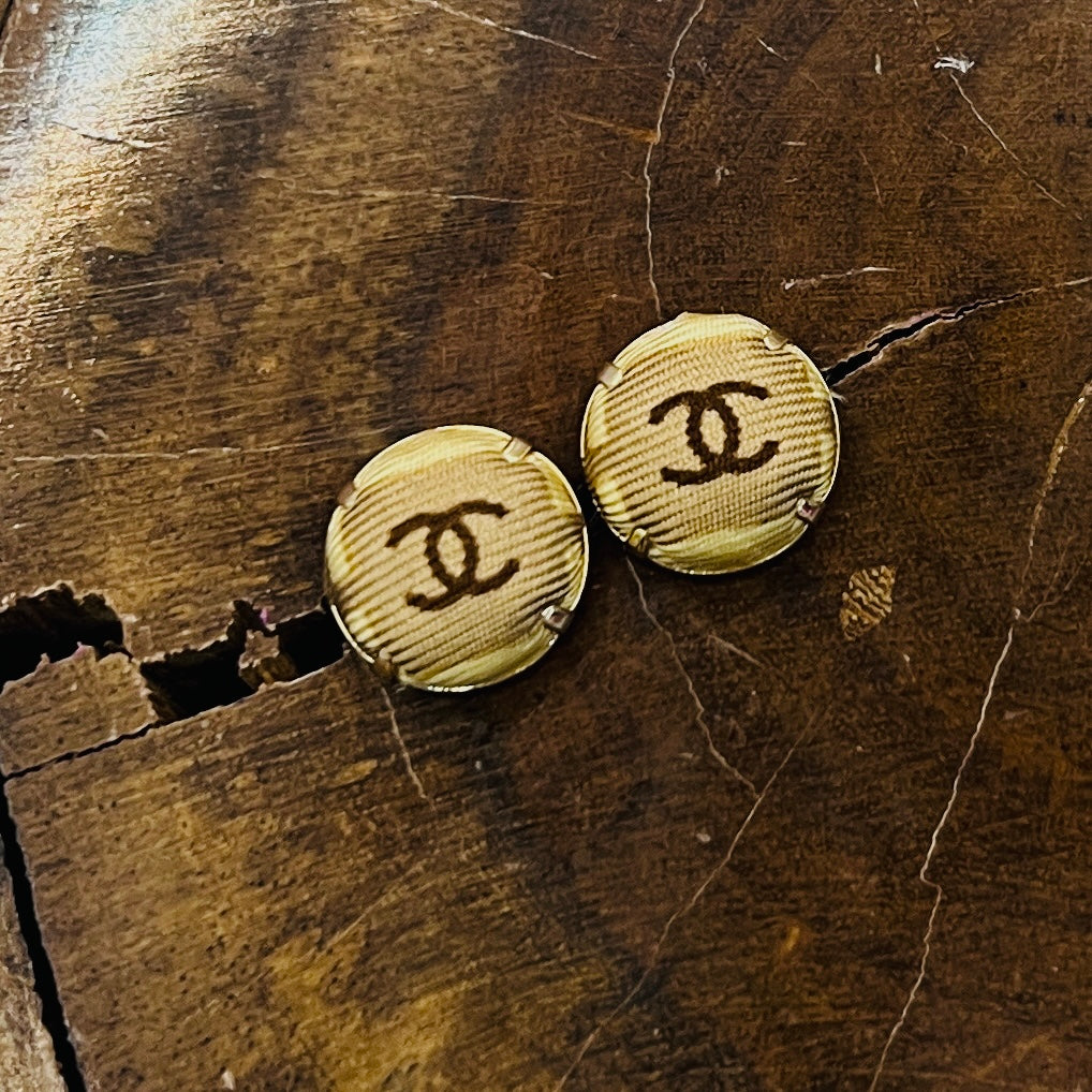 CC-Honey & Scone Square with CC logo- CC015- earrings