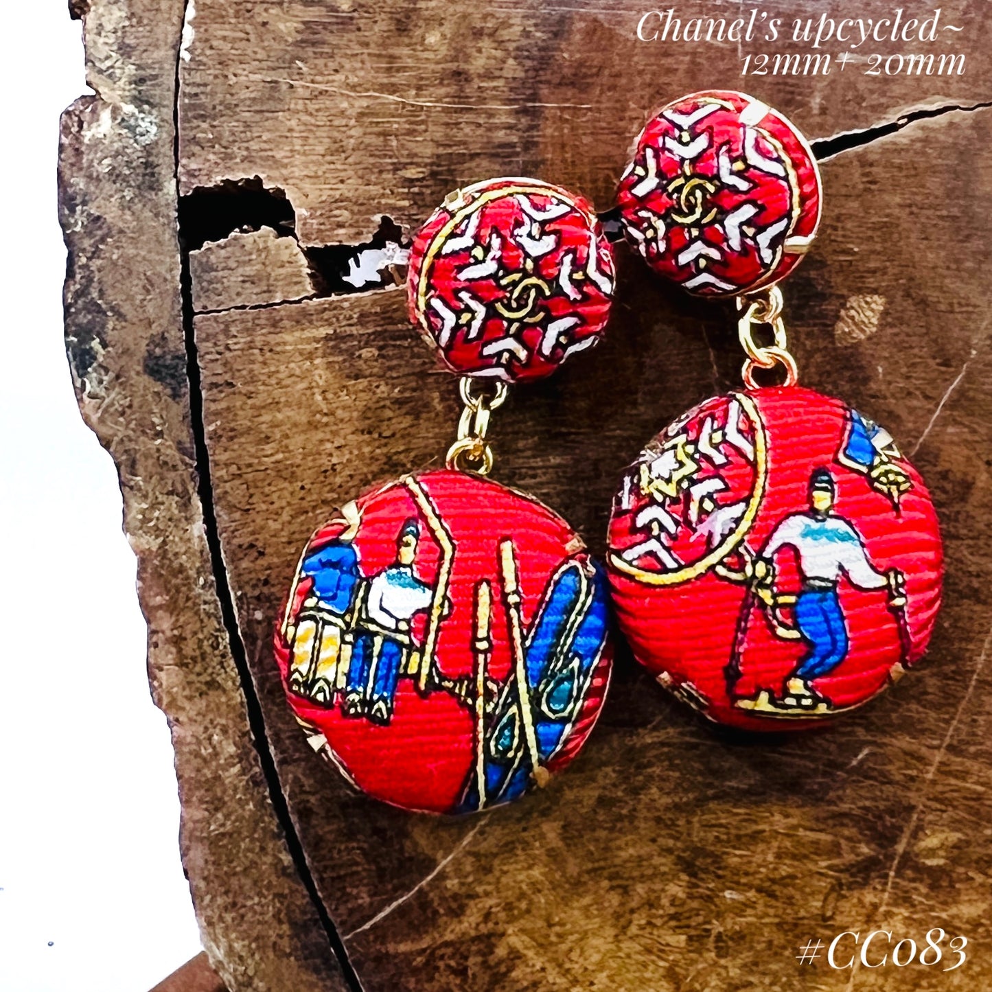 CC- christmas red & snowflake - CC logo CC083- earring