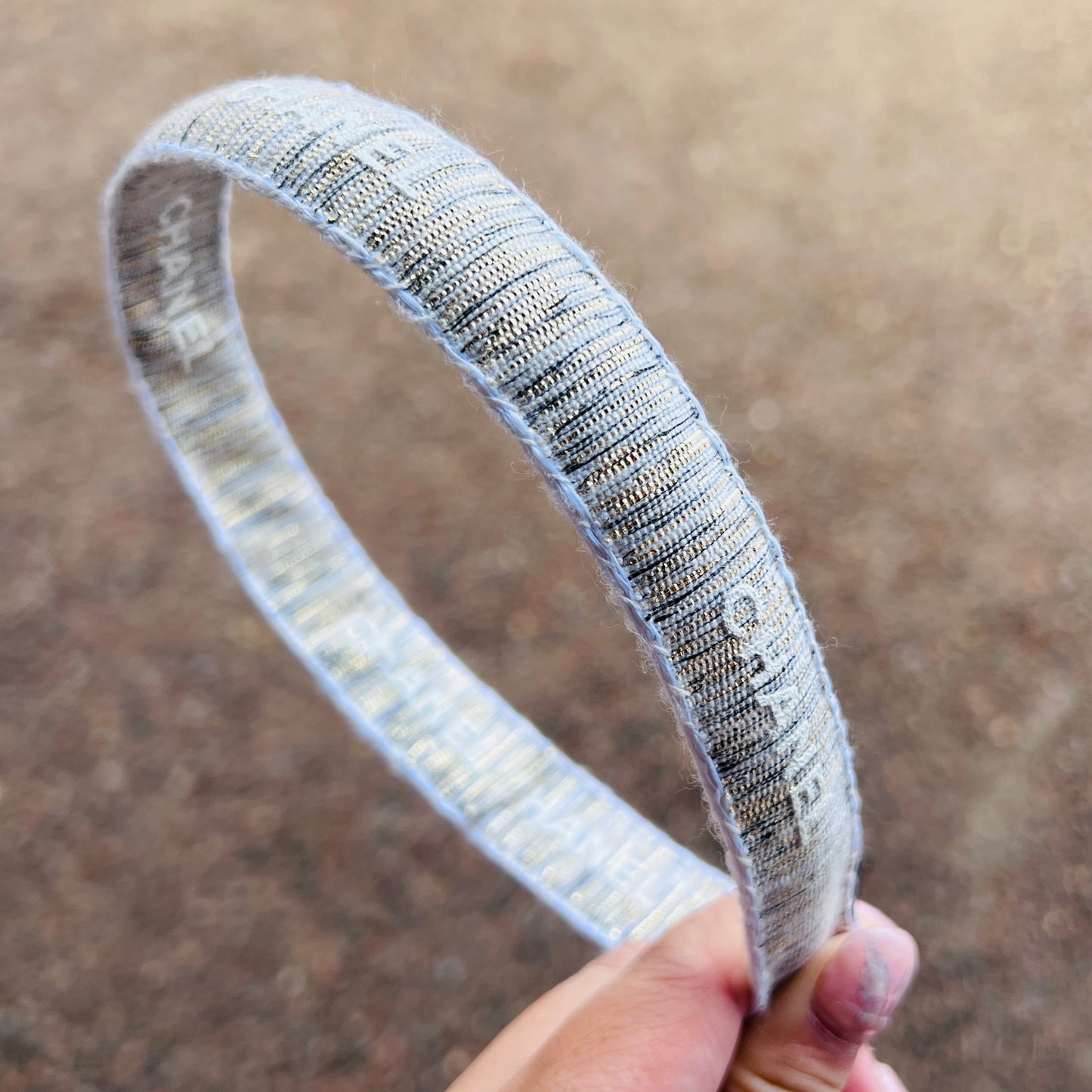 CC-ribbon black & gold headband