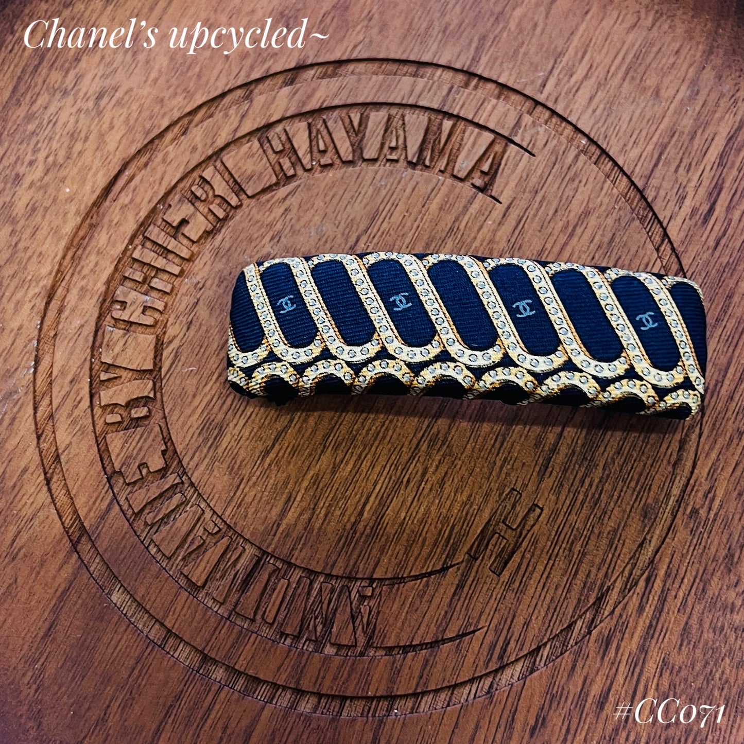 CC- Dark navy & diamond chains - CC071- Hair Clip