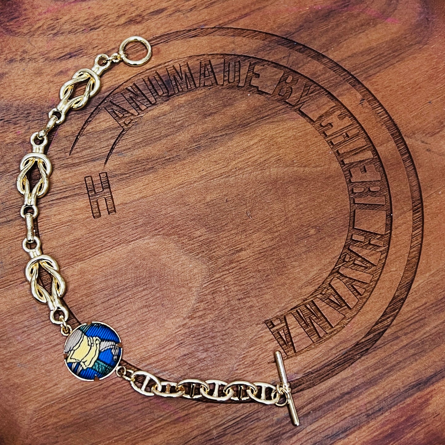 H-H0069- blue & yellow horse bracelet