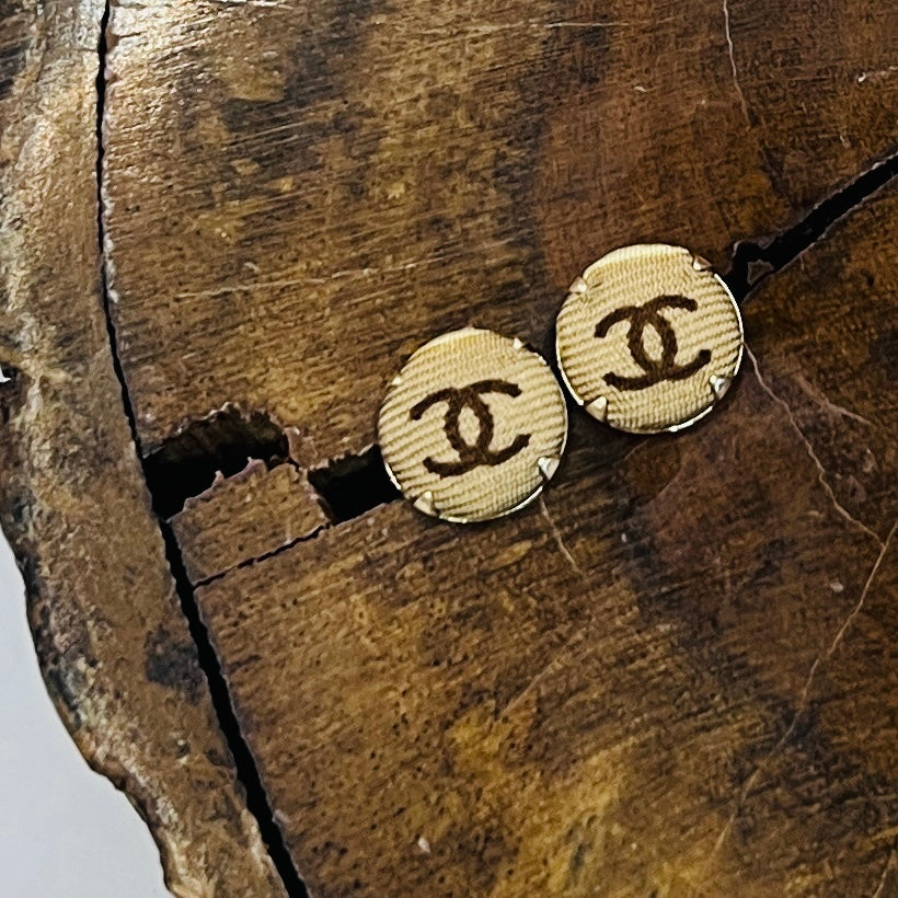 CC-Honey & Scone Square with CC logo- CC015- earrings