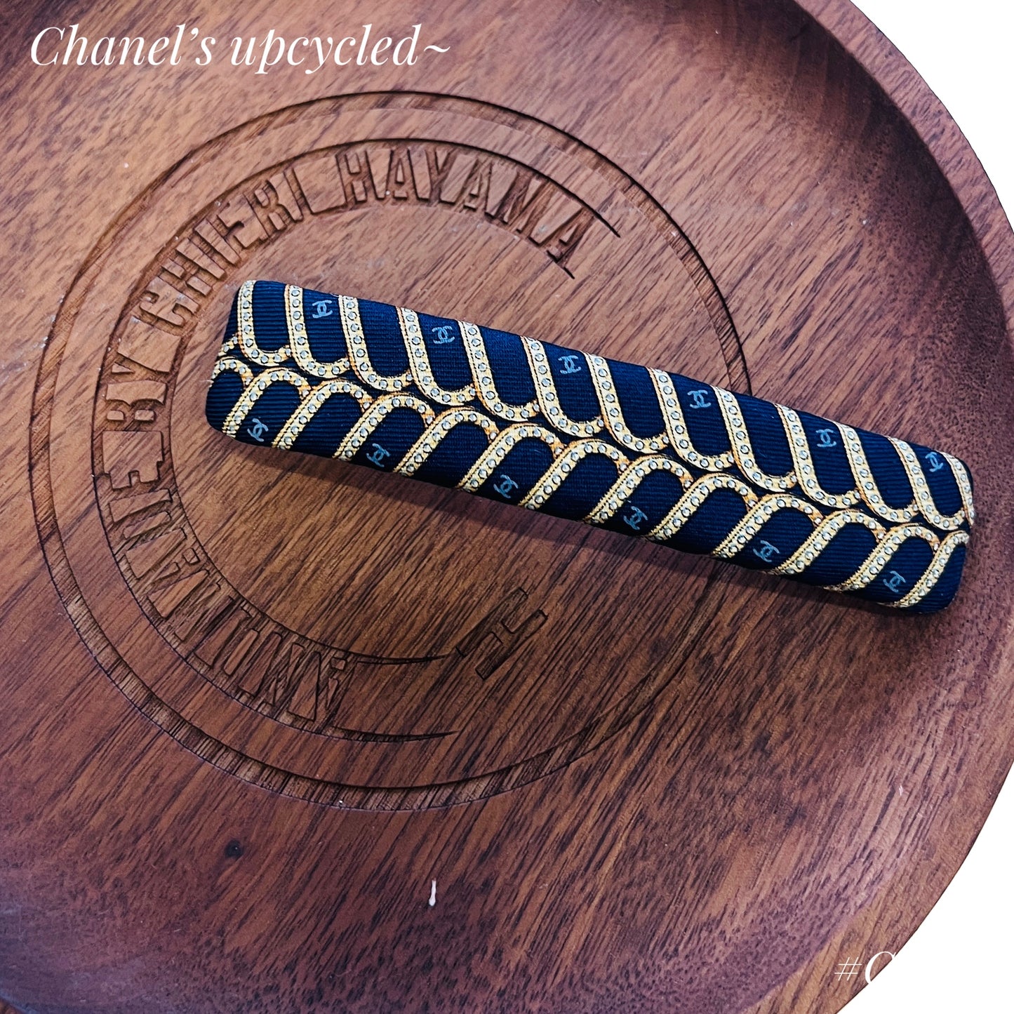 CC- Dark navy & diamond chains - CC071- Hair Clip