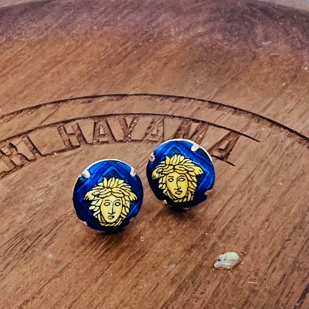 Versace royal blue & gold classic Knot headband