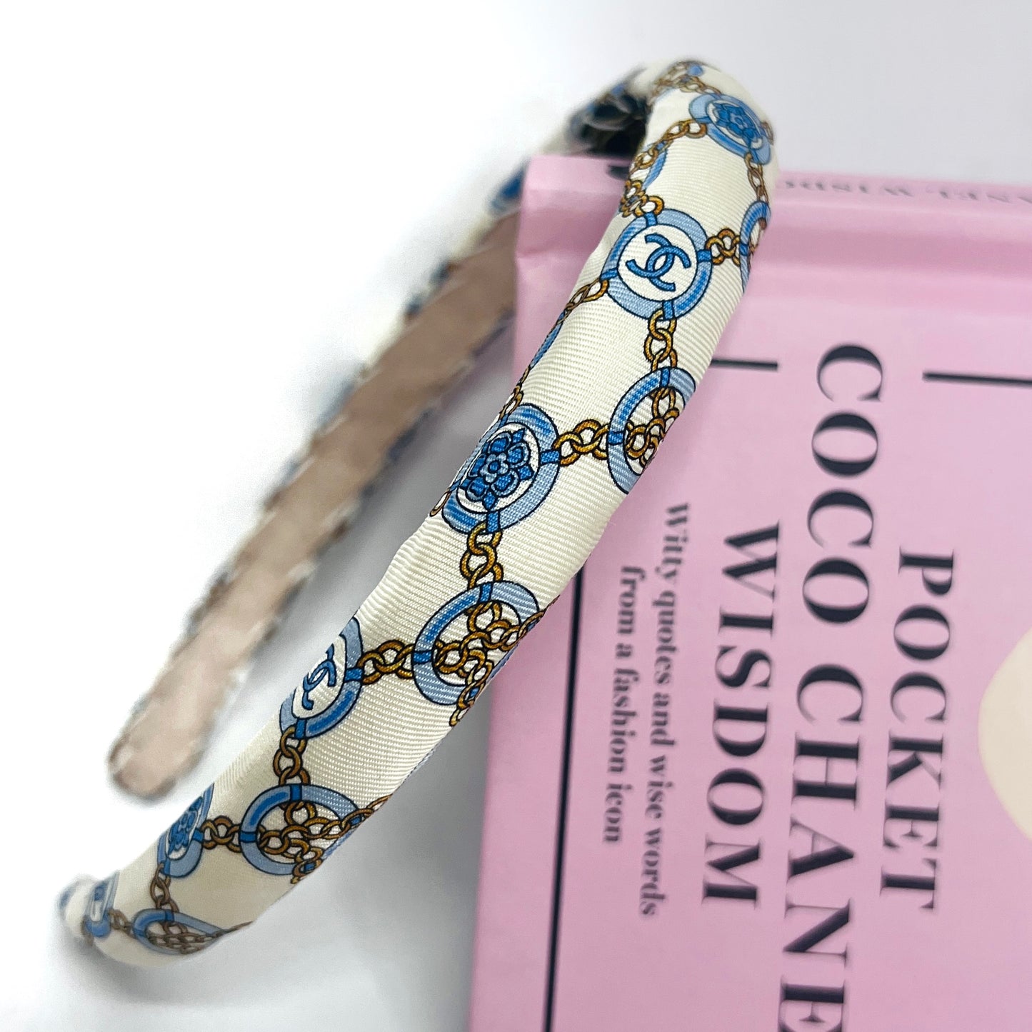 CC- Copen Blue Camellias with CC logo CC0695- headband