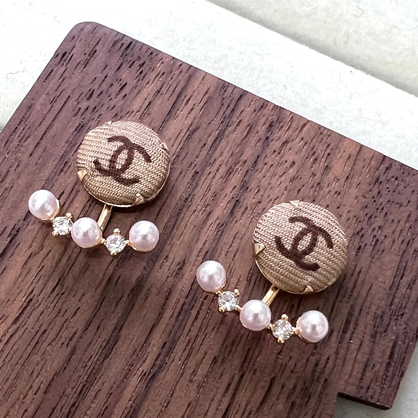 CC-Honey & Scone Square with CC logo- CC015- earrings