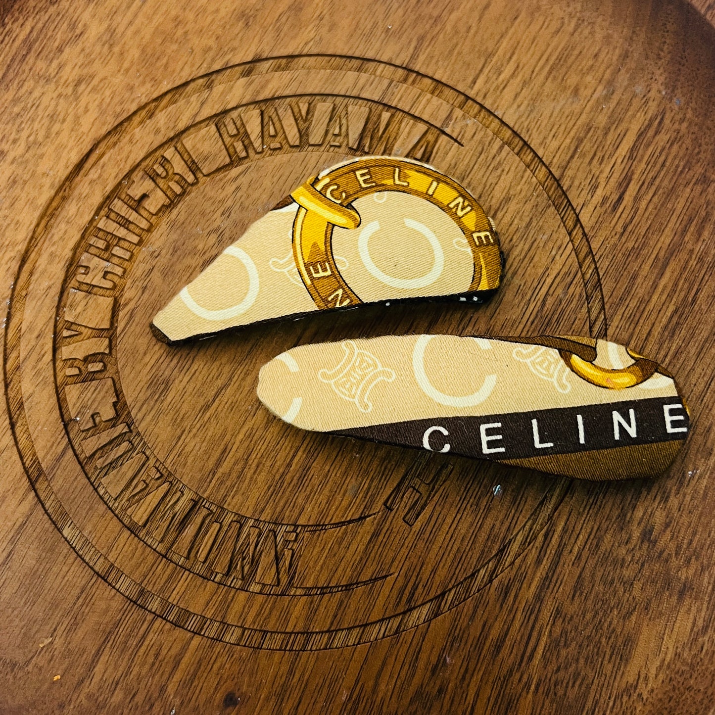 C-C celine upcycled classic monogram Korean girl hair clip