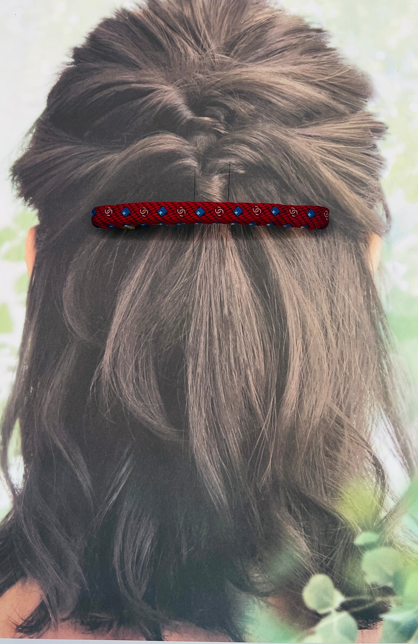 CC- Red & Malabu- CC080- Hair Clip