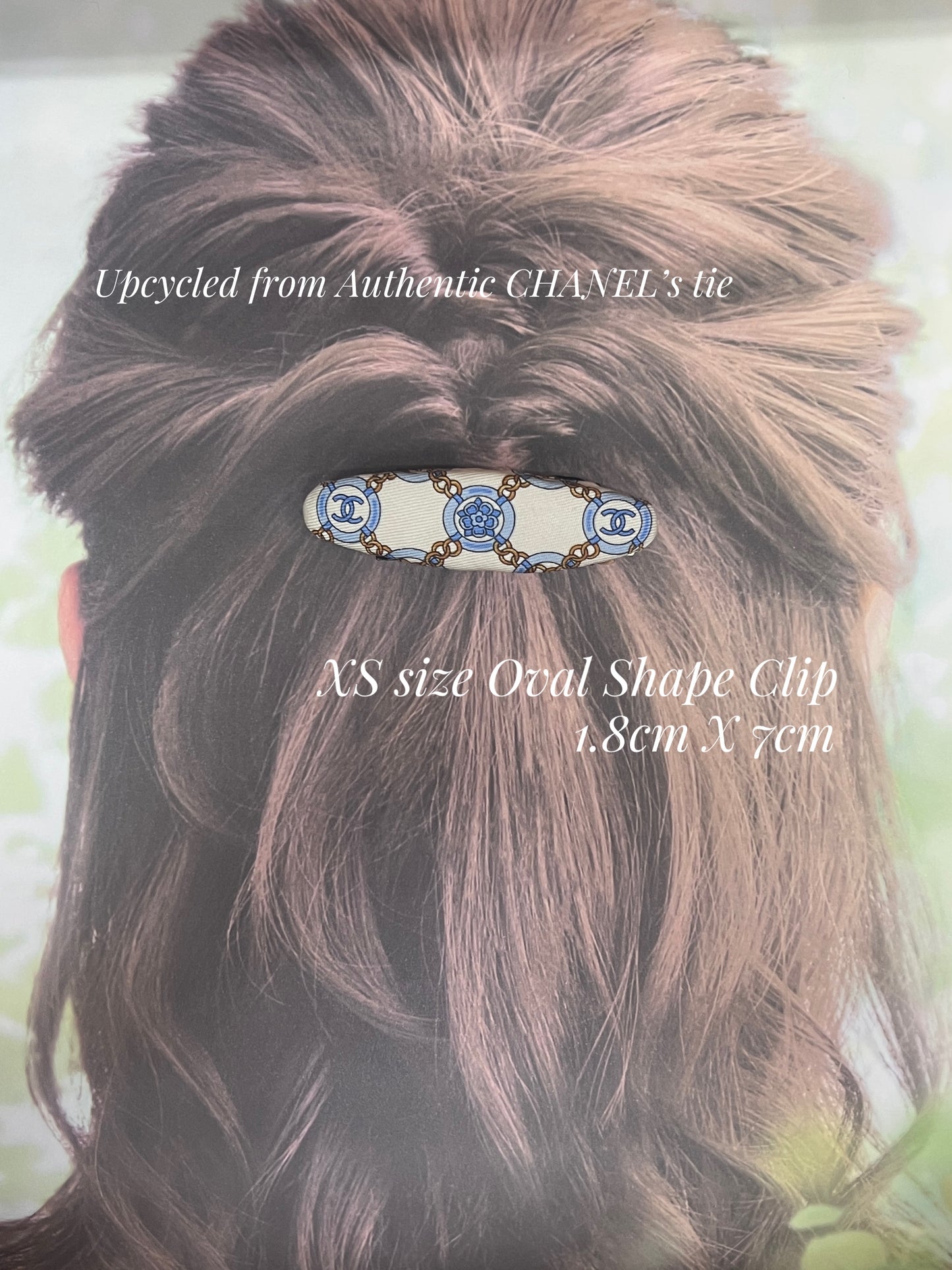 CC- Copen Blue Camellias with CC logo CC0695- hairclip