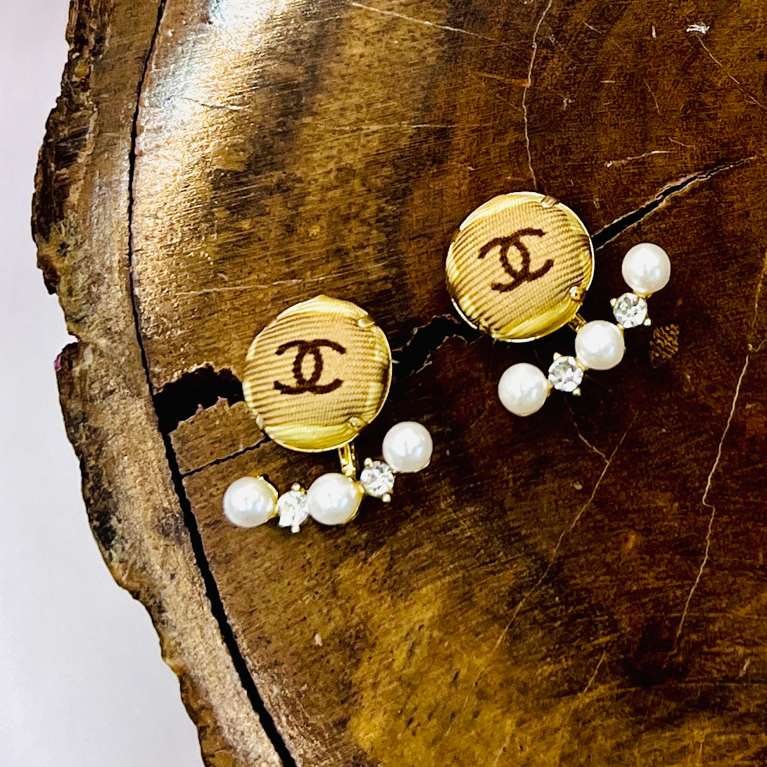 CC-Honey & Scone Square with CC logo- CC015- earrings