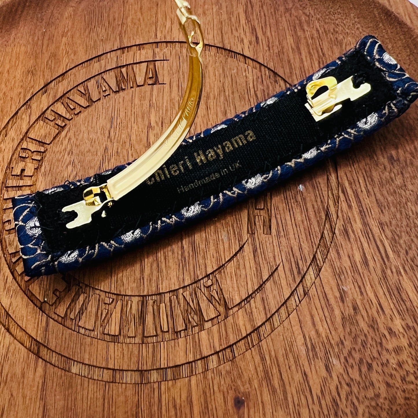 CC- CC0081- Navy & Rose Gold camellia with CC logo- clip