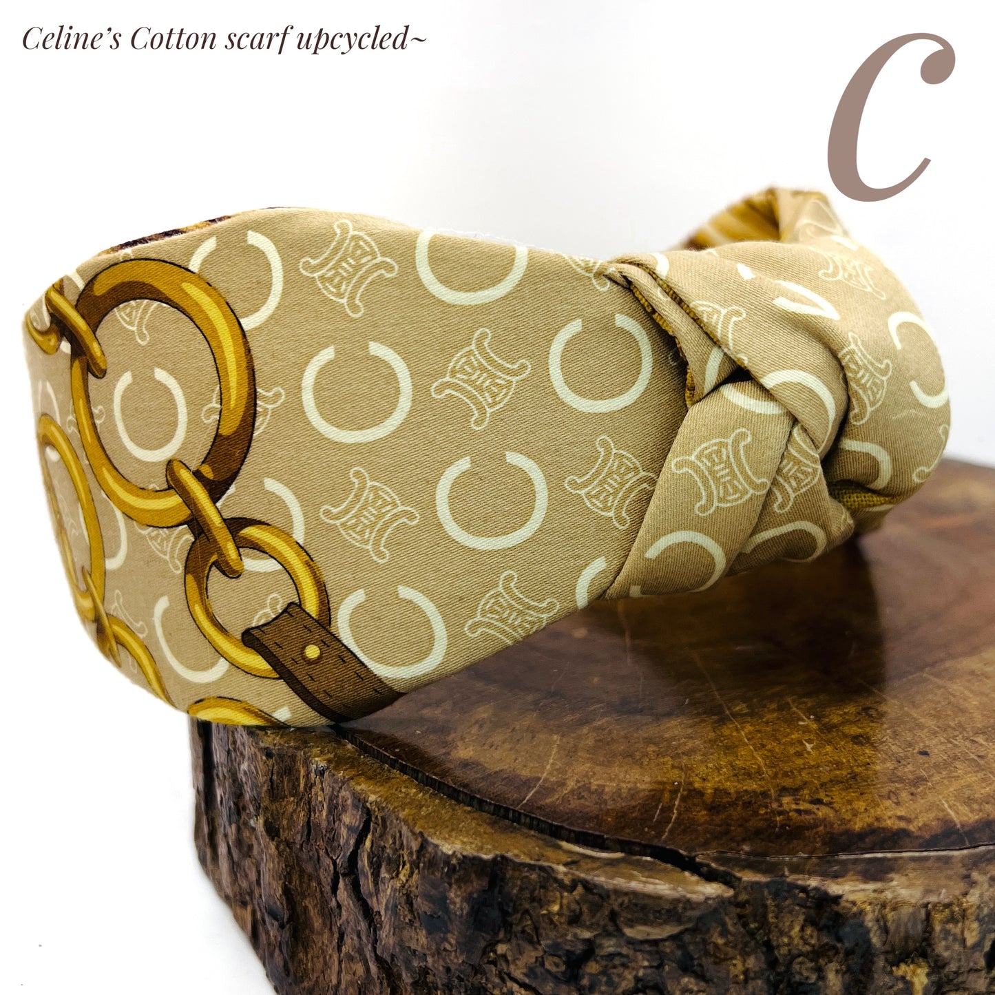 C-C beige classic monogram headband