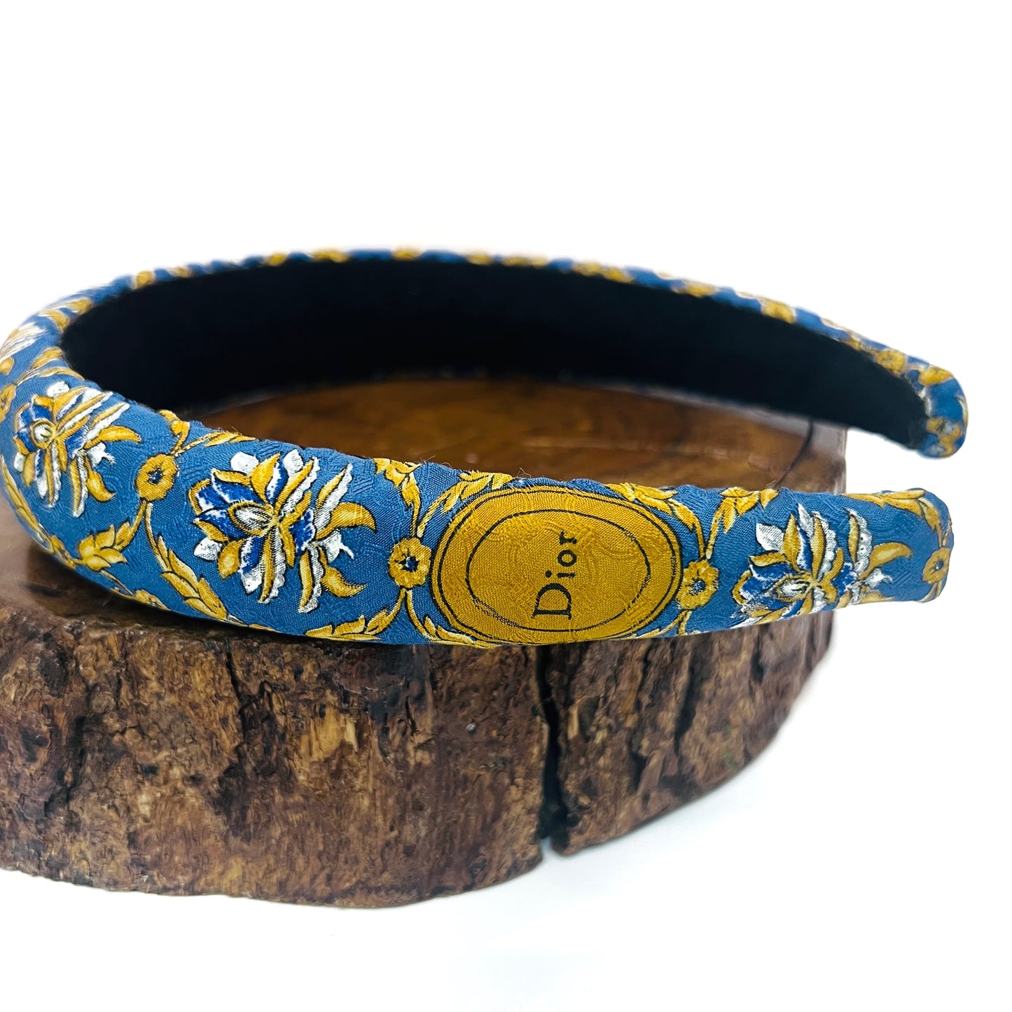 D-Dior oval logo pacific blue & roasted pecan colour headband