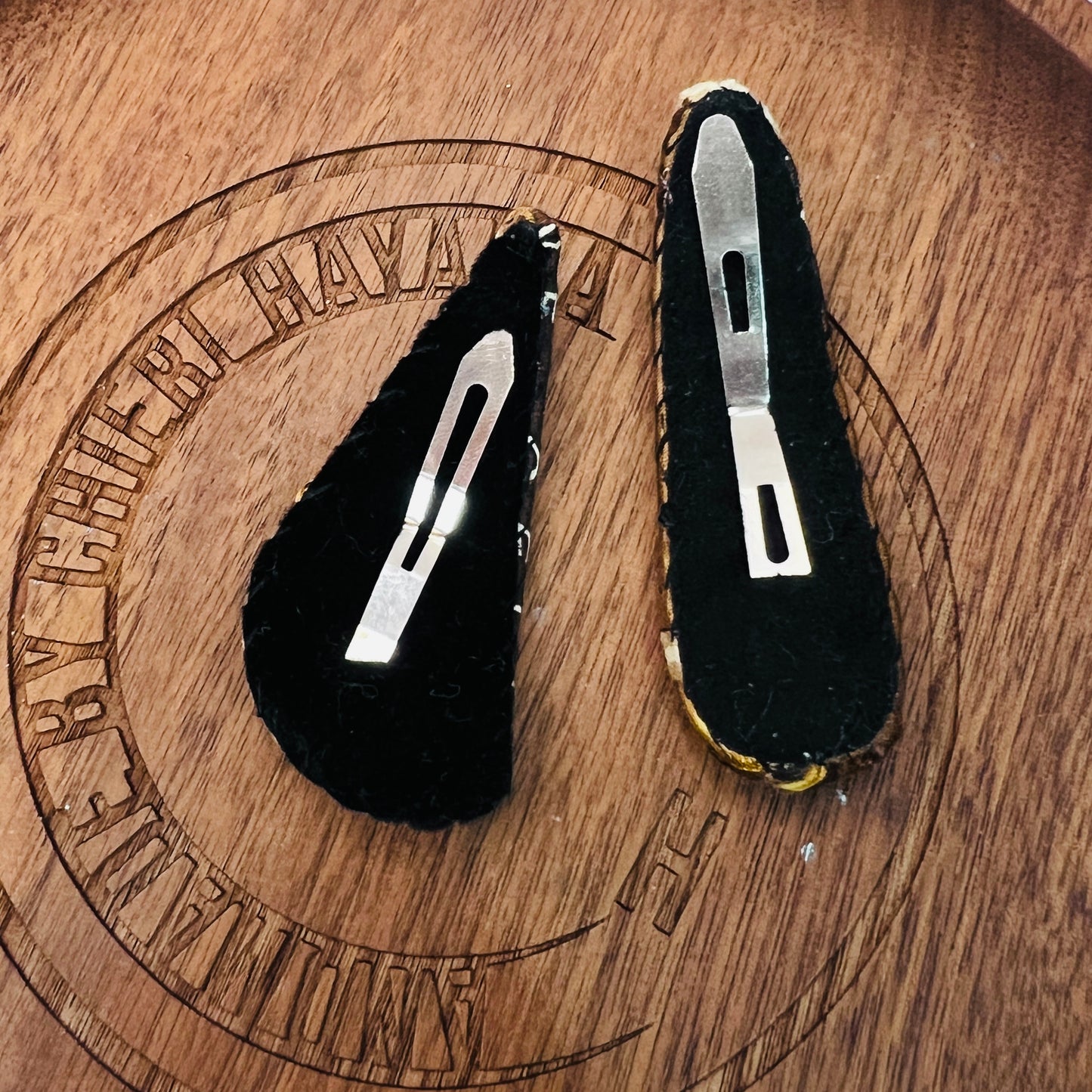 C-C celine upcycled classic monogram Korean girl hair clip