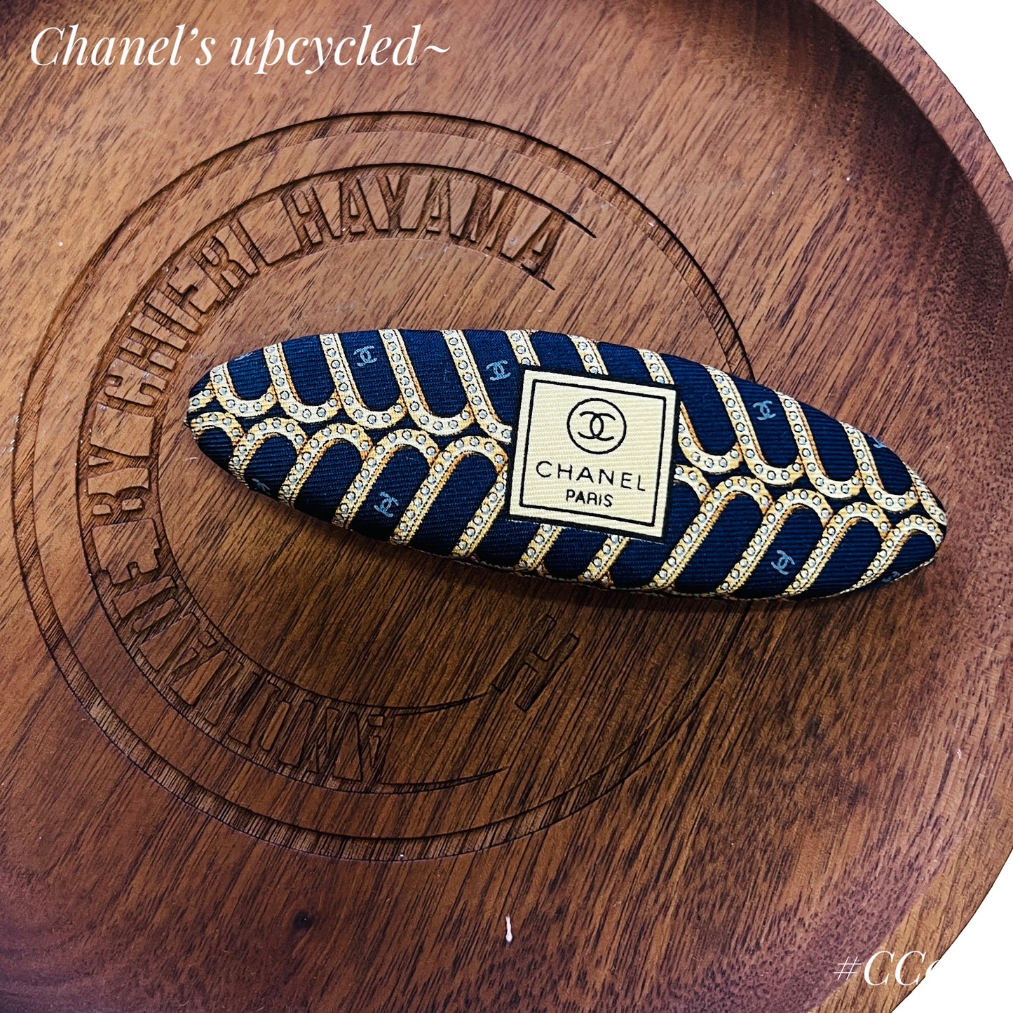 CC- Dark navy & diamond chains - CC071- Hair Clip