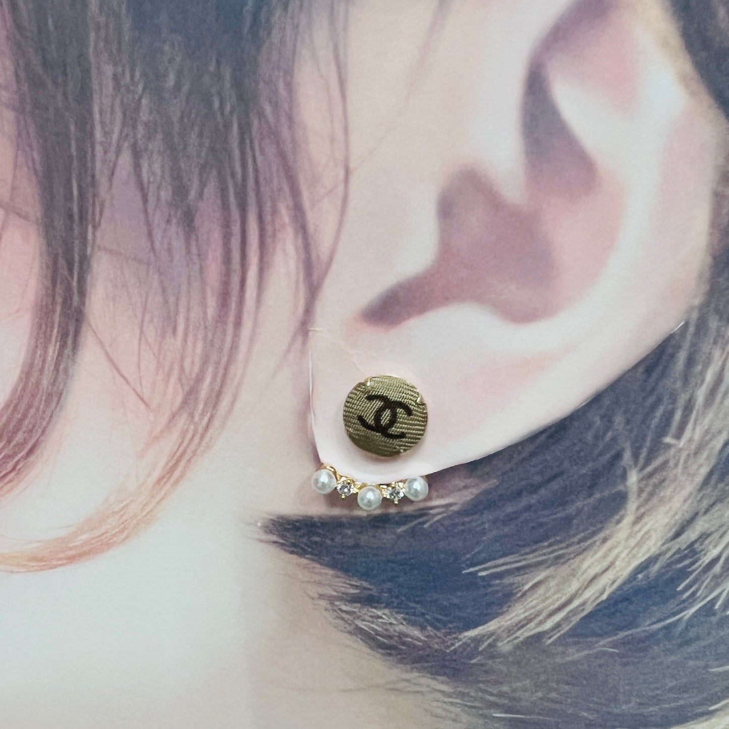 CC-Honey & Scone Square with CC logo- CC015- earrings