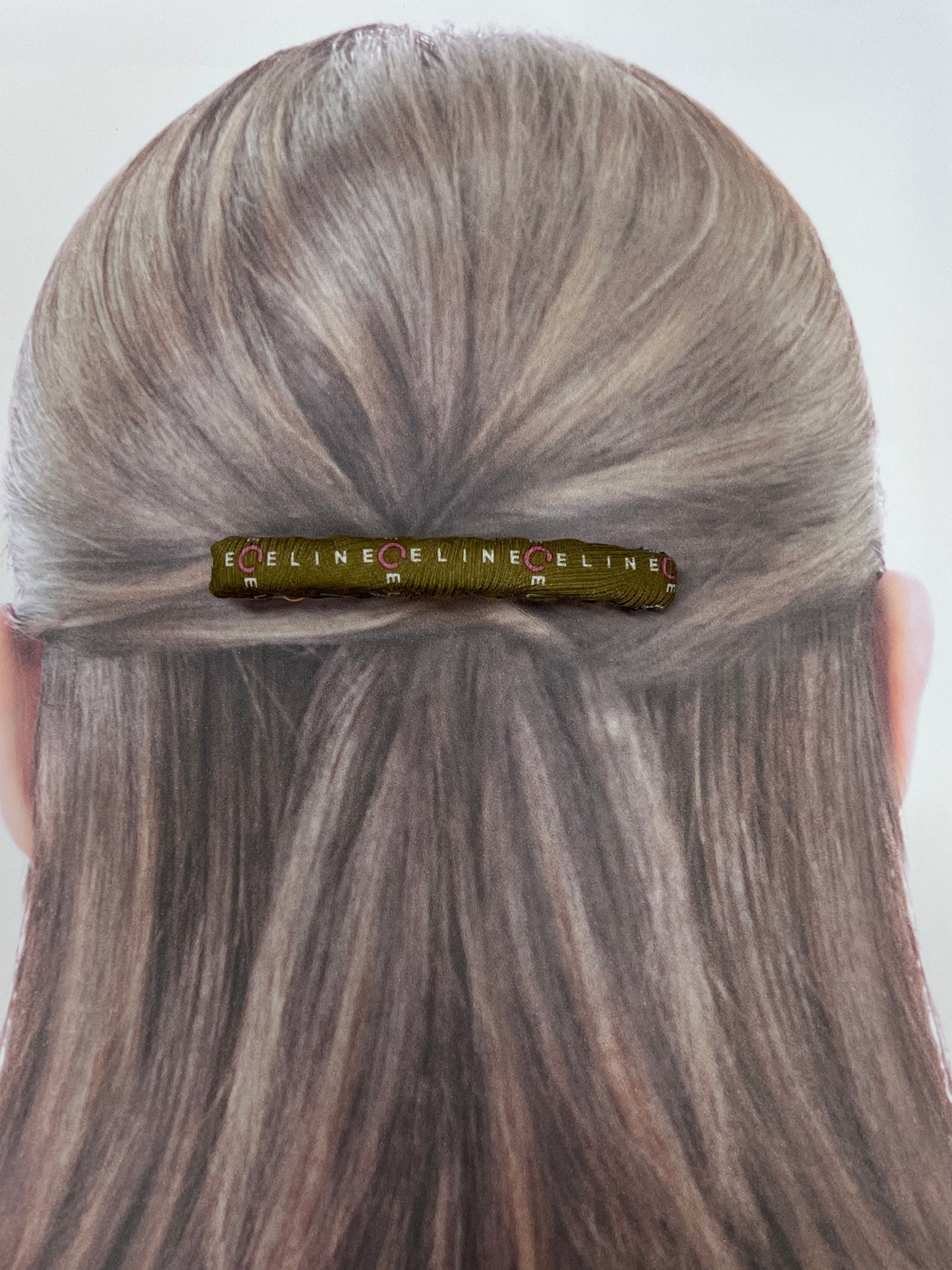 C-C Celine upcycled - green hairclip