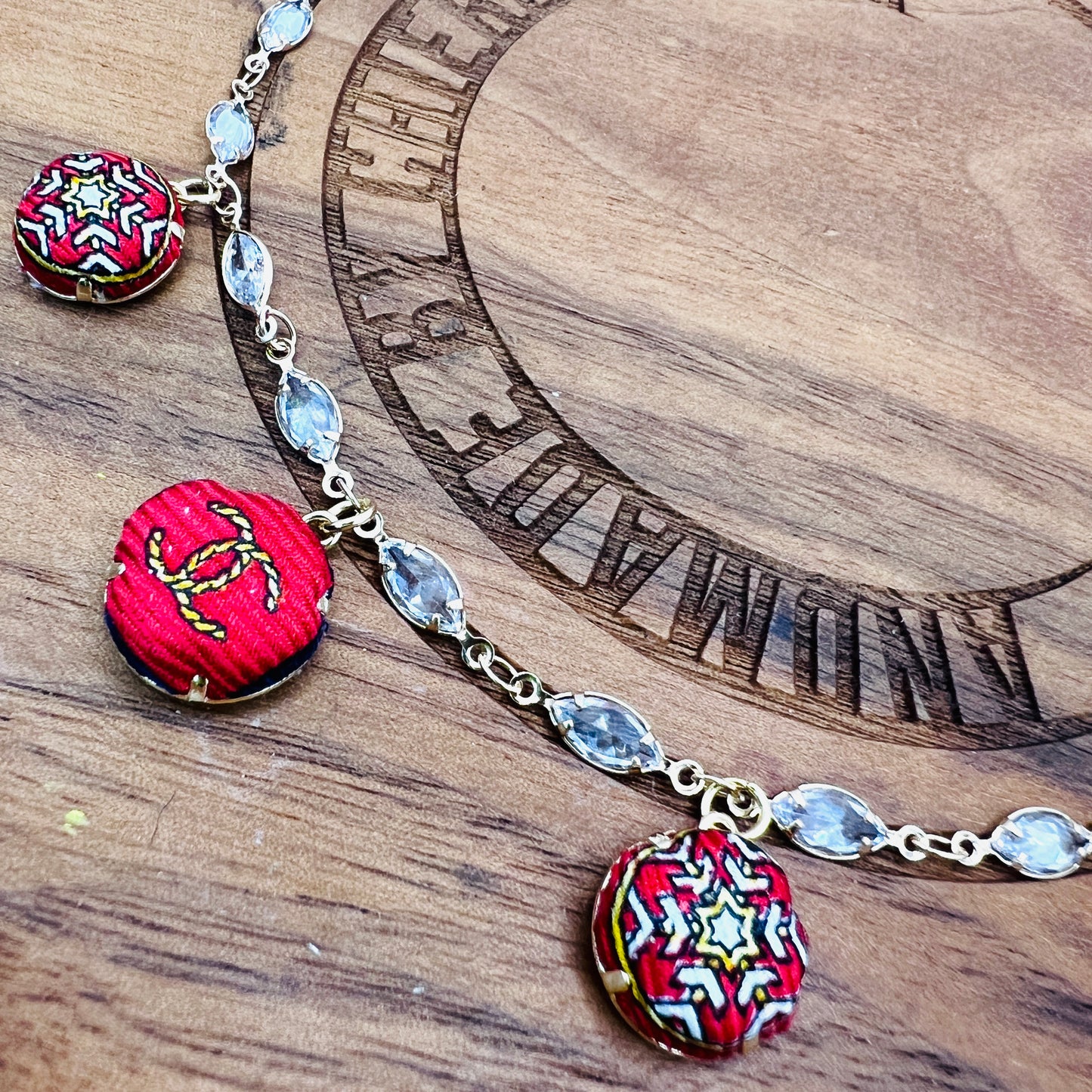 CC- christmas red & snowflake - CC logo CC083- bracelet