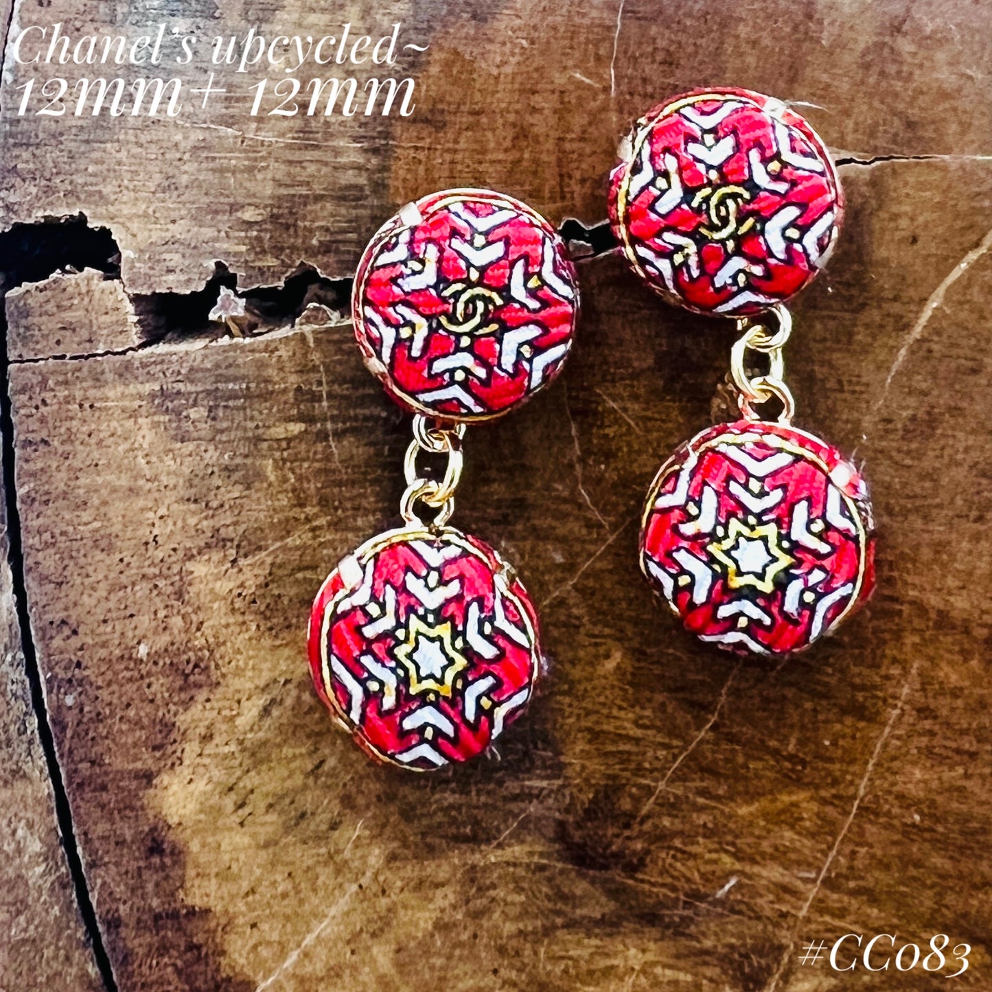 CC- christmas red & snowflake - CC logo CC083- earring