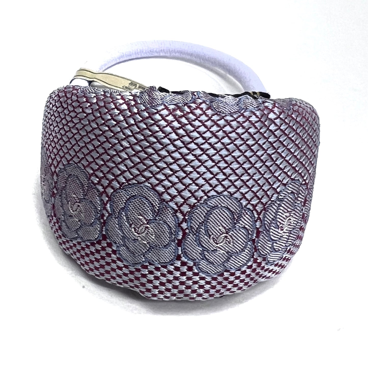 CC- Greyish purple Camellias with CC logo CC086- Hairband