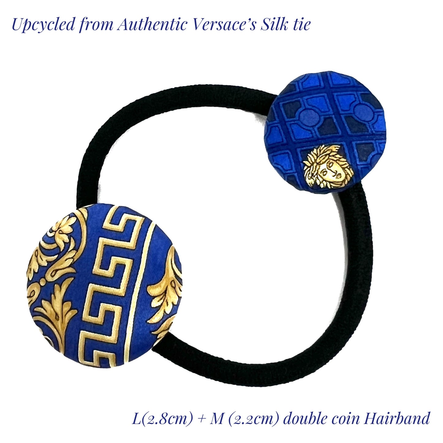 Versace royal blue & gold classic Knot headband