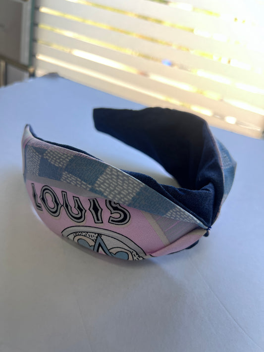L V pink & demin Headband