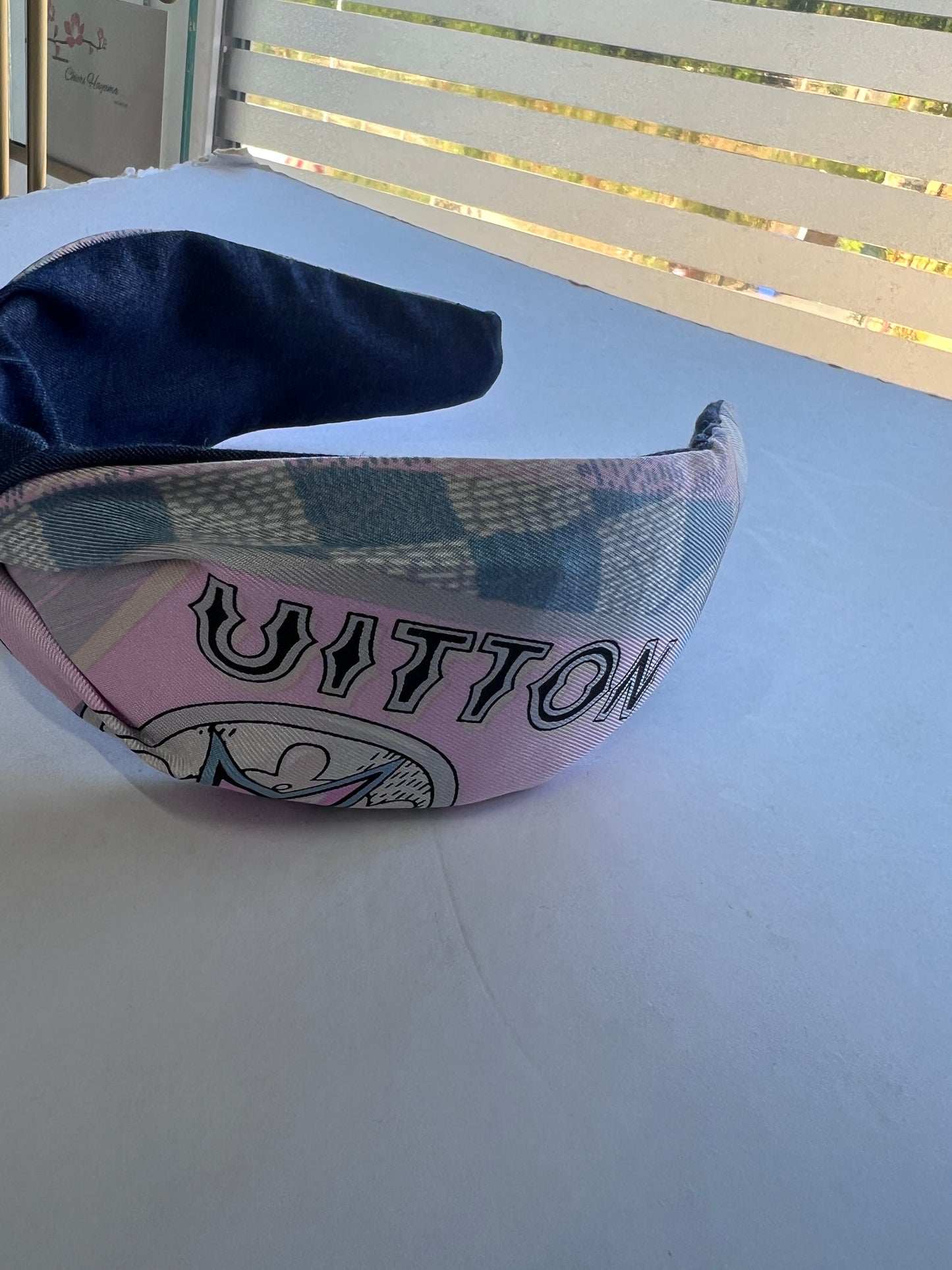 L V pink & demin Headband