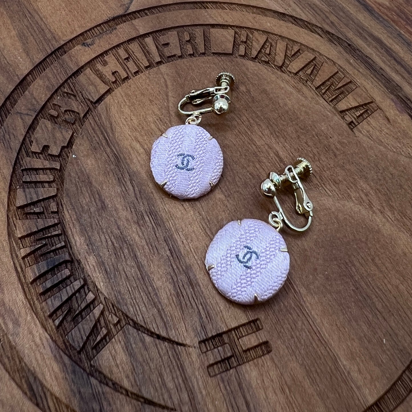 CC-Pale Pink Tweeds- CC023- Clip earring