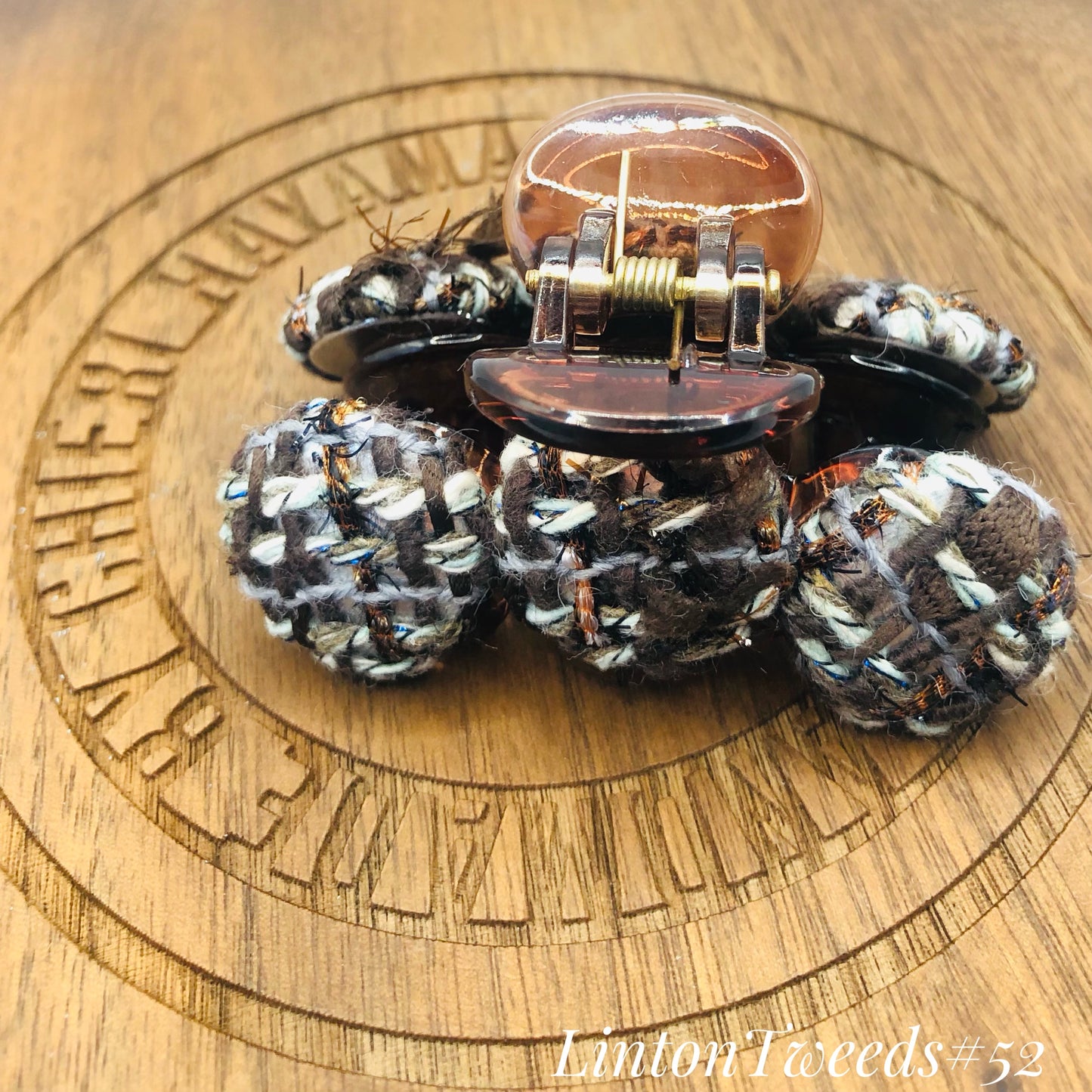 Handmade Linton Tweeds - 6 coins hairclip