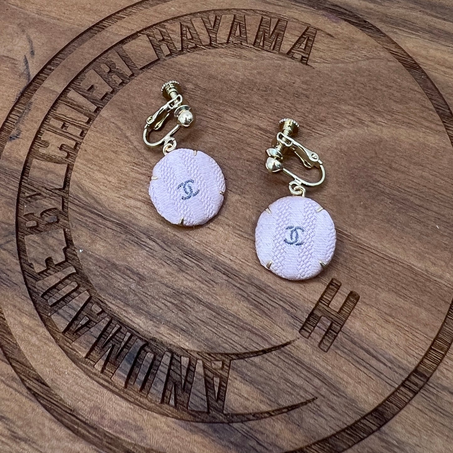 CC-Pale Pink Tweeds- CC023- Clip earring