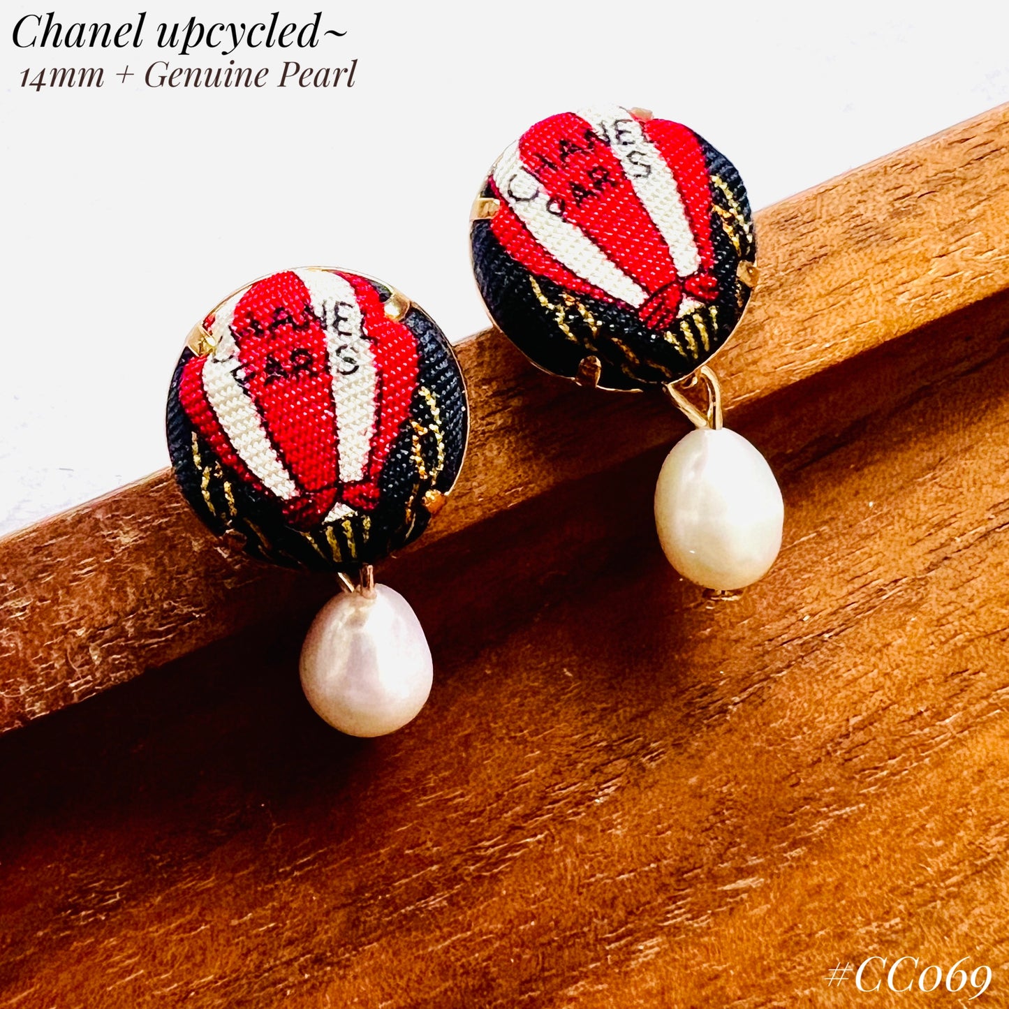 CC- Hot air balloon CC069- genuine Pearl earrings