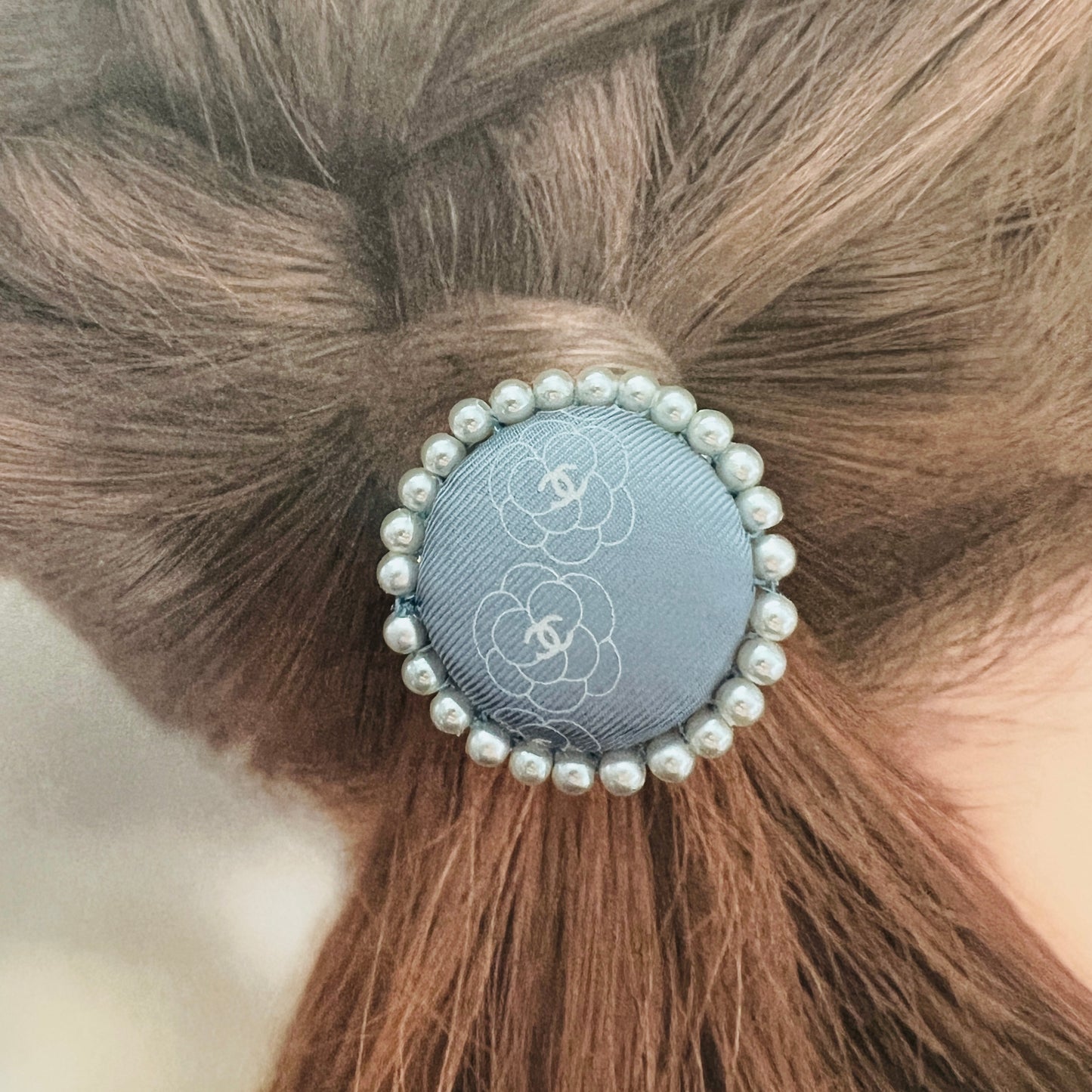 CC- Cinderella Blue Camellias with CC logo CC068- hairband