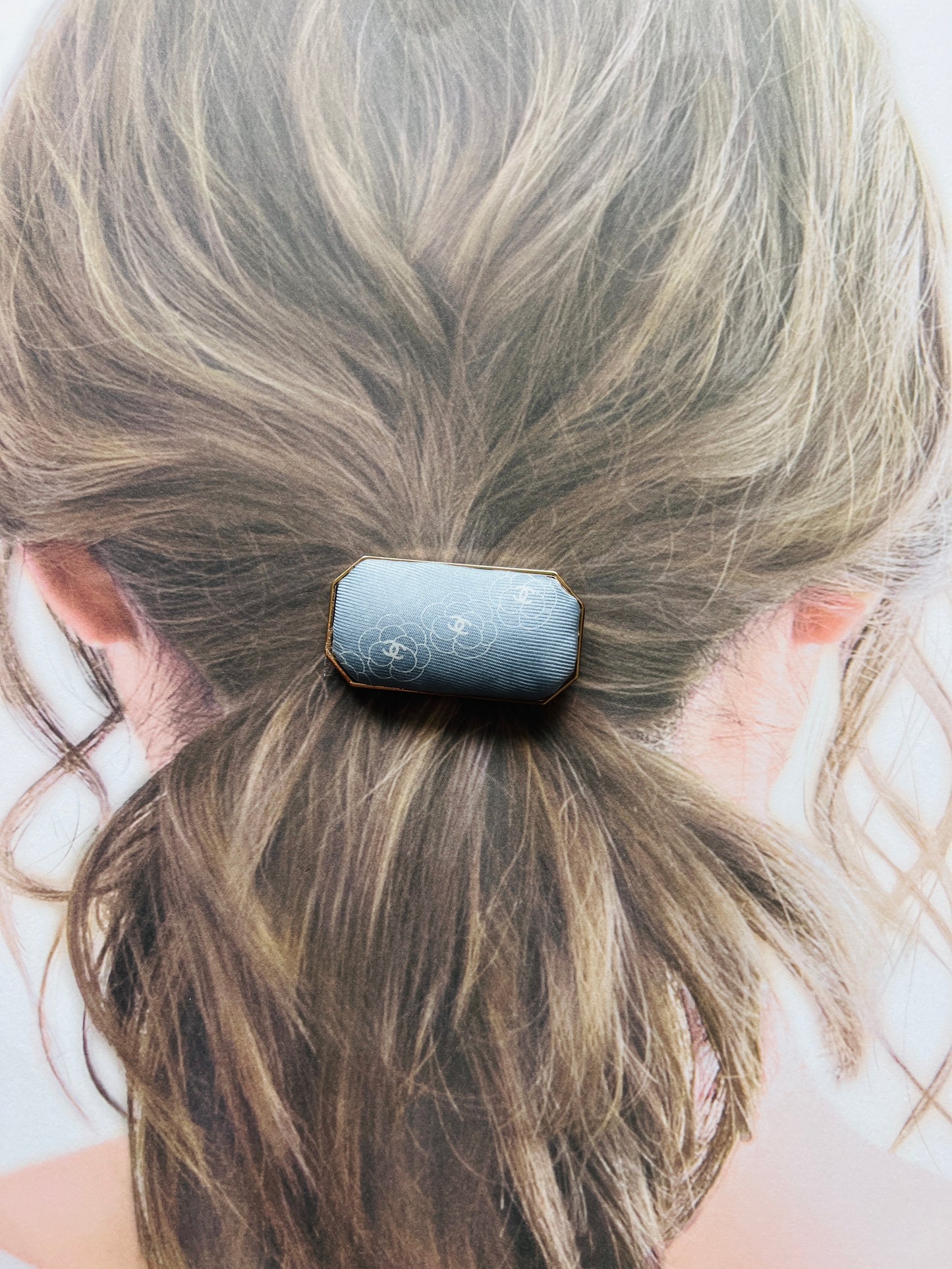 CC- Cinderella Blue Camellias with CC logo CC068- hairband
