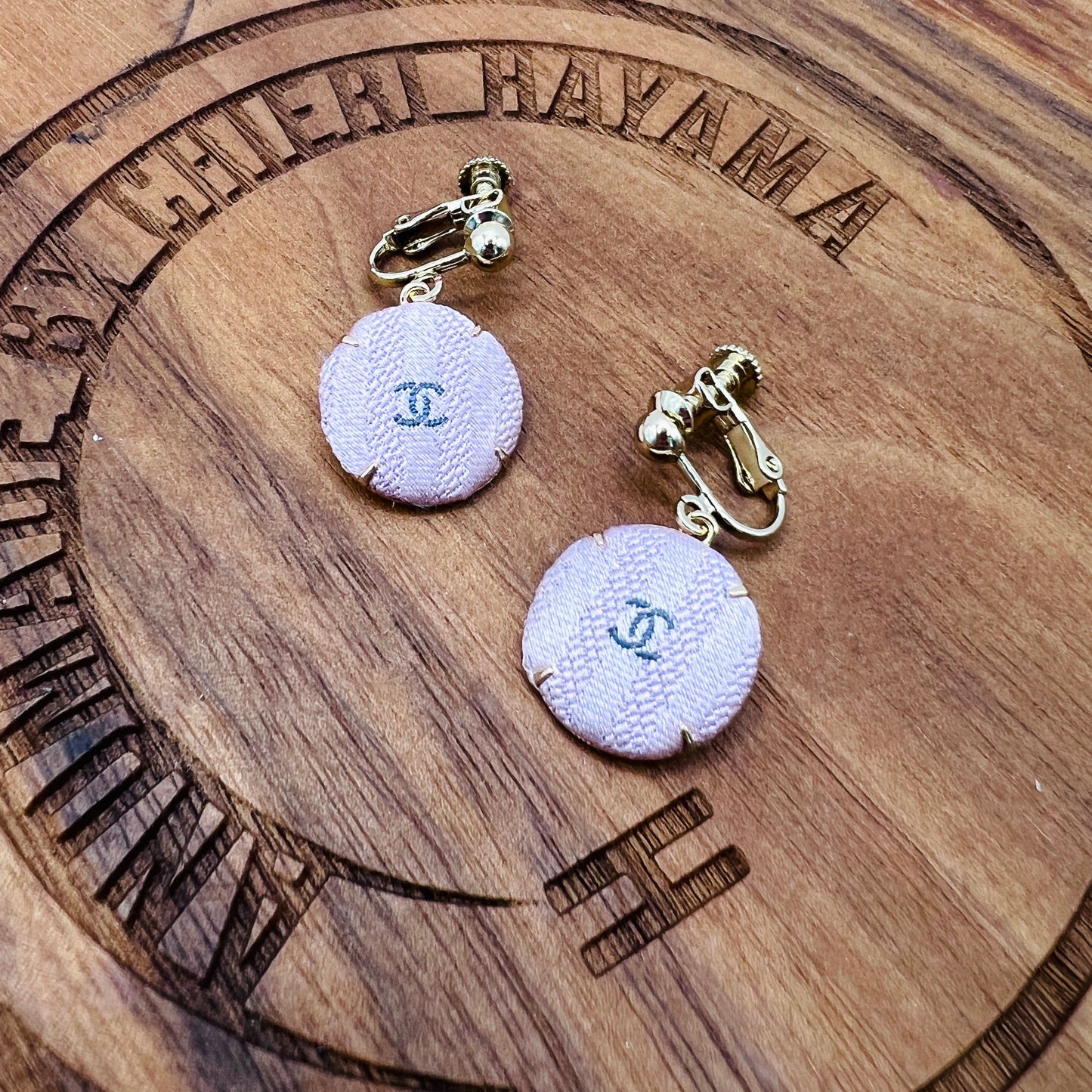 CC-Pale Pink Tweeds- CC023- Clip earring