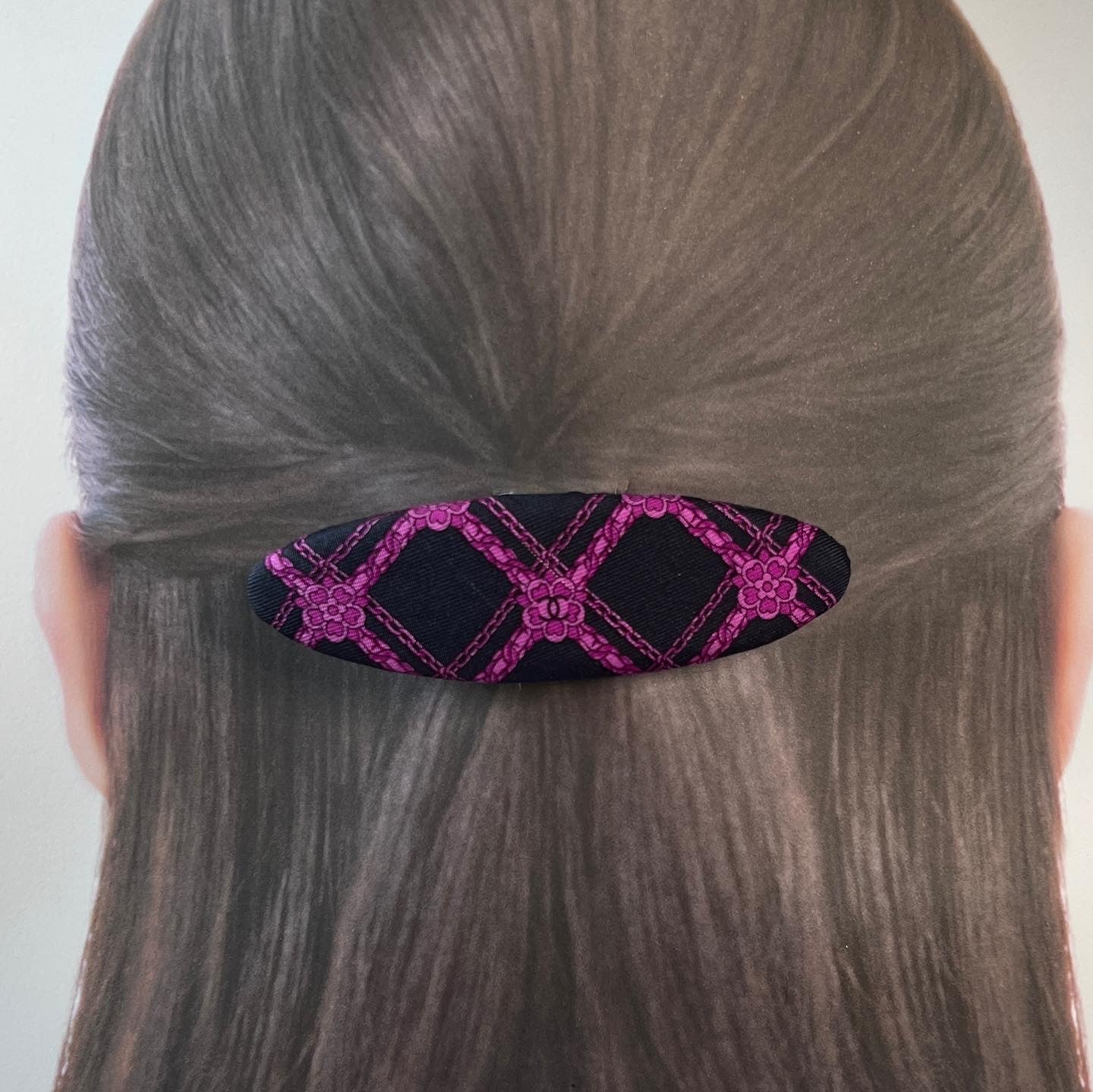CC- CC0063- Valentine Camellias in the dark- oval shape hair clip