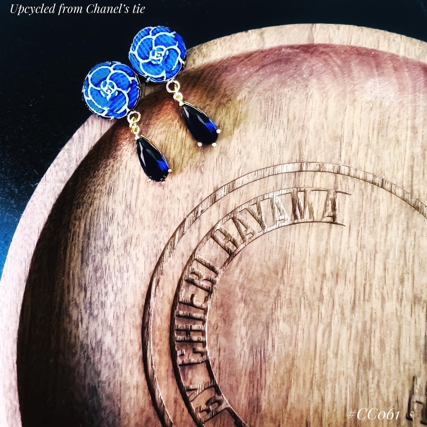 CC- Blue Camellias- CC061- Drop earring
