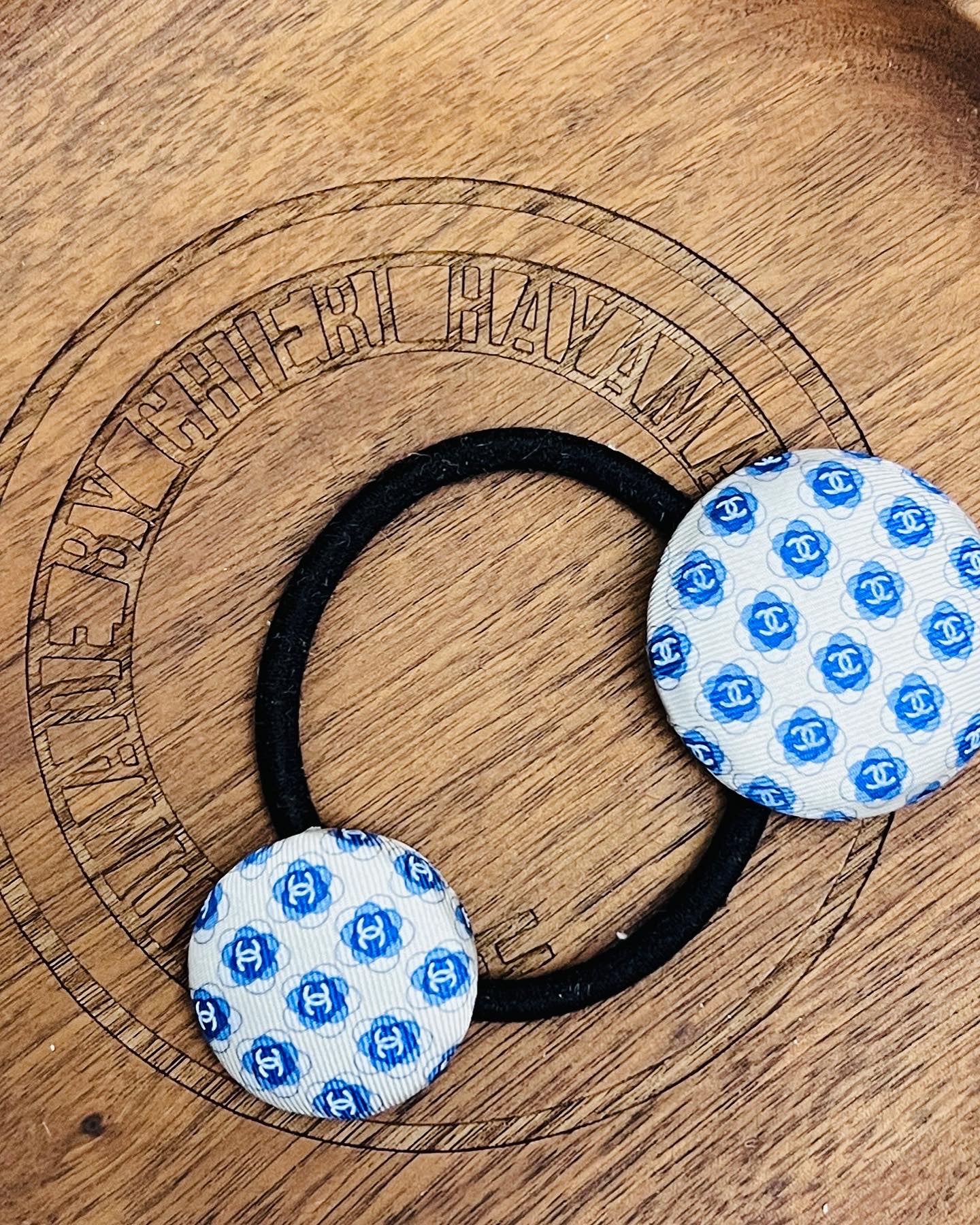 CC- Haze with Cope and Astral Blue Camellias- CC001- Hairband