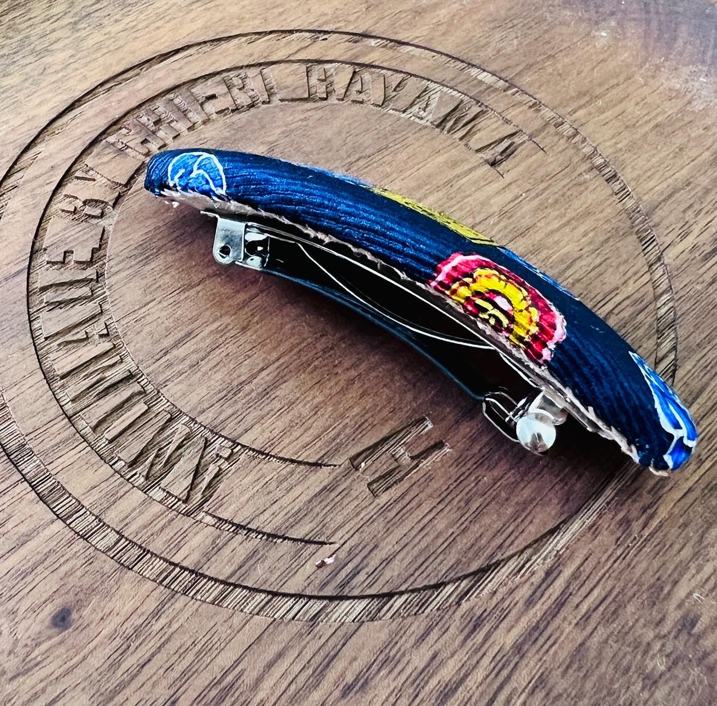 CC- Blue Camellias- CC061- Hair Clip