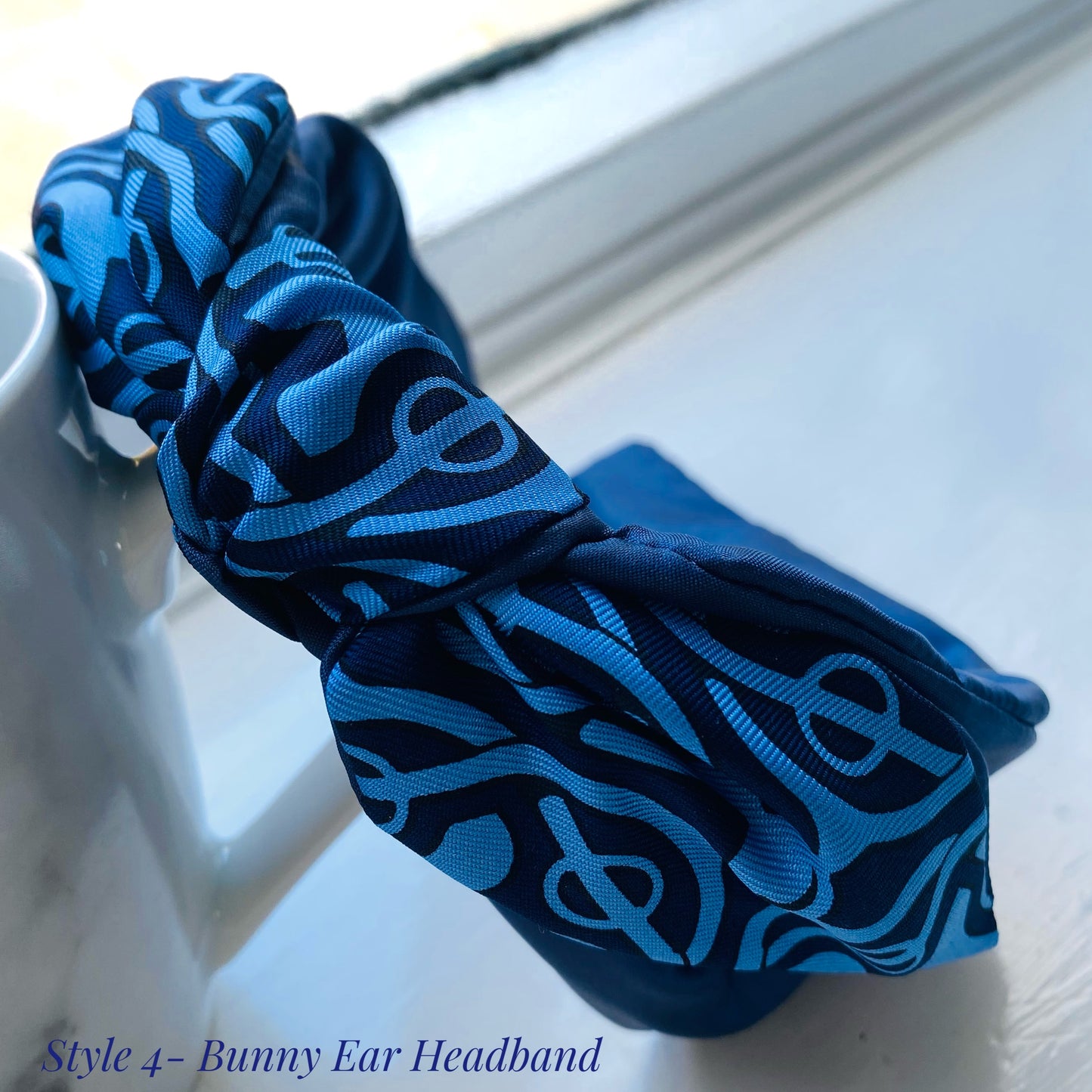 H-H3200 - Navy Big H pattern- Style 4 Headband