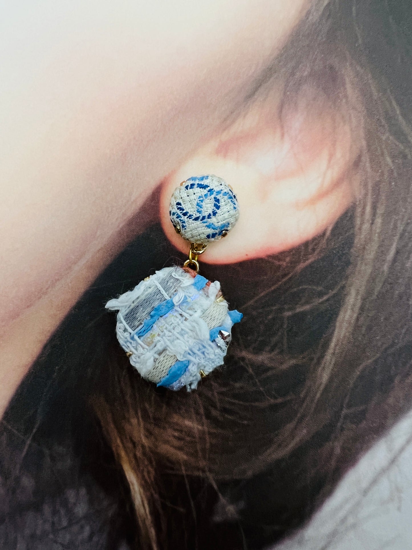 CC- Frozen CC monogram-CC012 + Linton Tweeds -earring