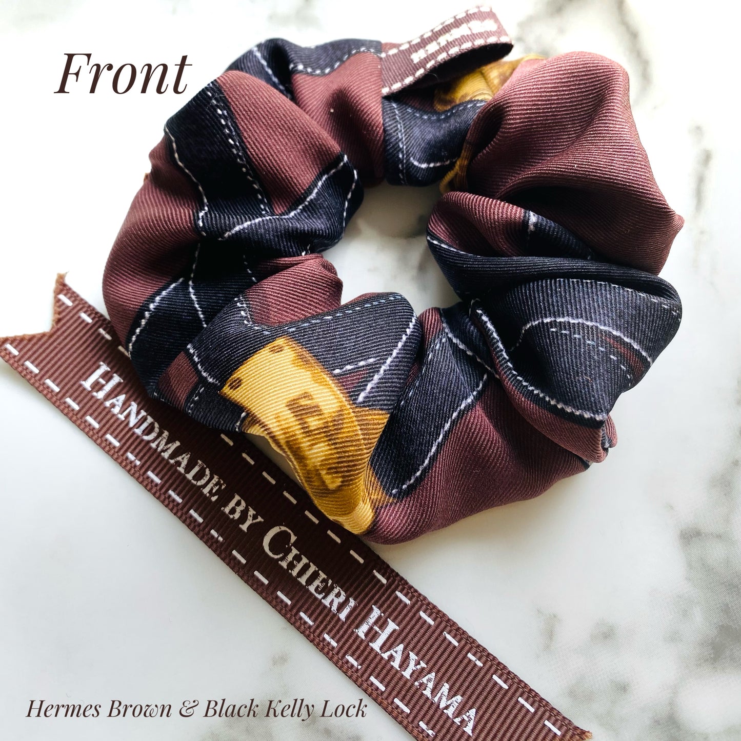 H-H Kelly lock in Chestnut & Berry-H0058- Scrunchie