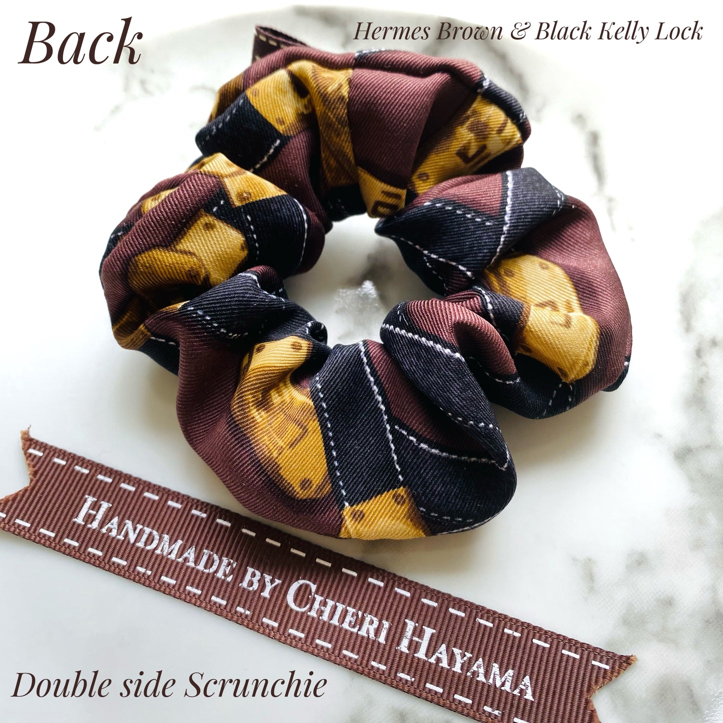 H-H Kelly lock in Chestnut & Berry-H0058- Scrunchie