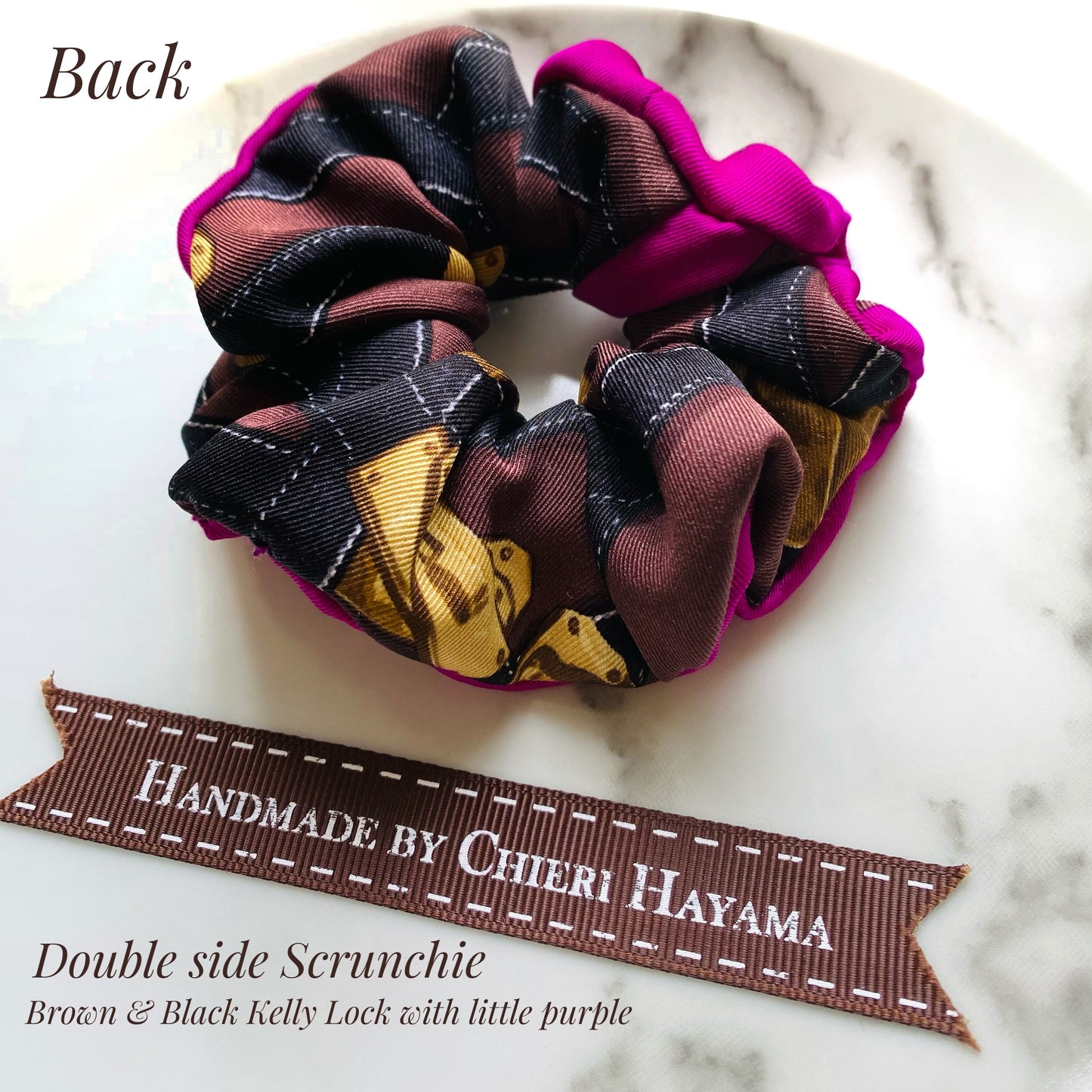 H-H Kelly lock in Chestnut & Berry-H0058- Scrunchie